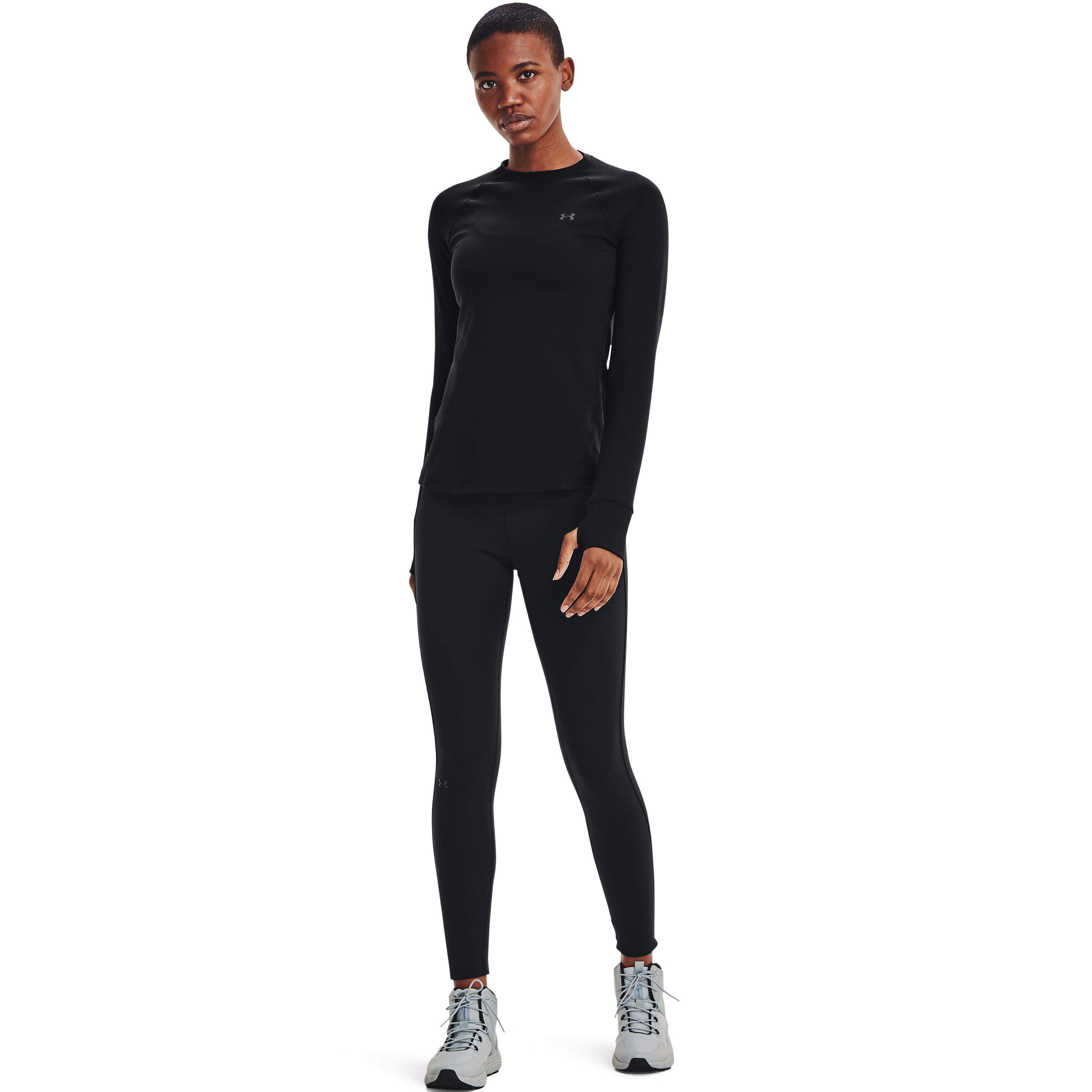 Under Armour ColdGear Base 3.0 Leggings - Women's - Black / Pitch Gray L