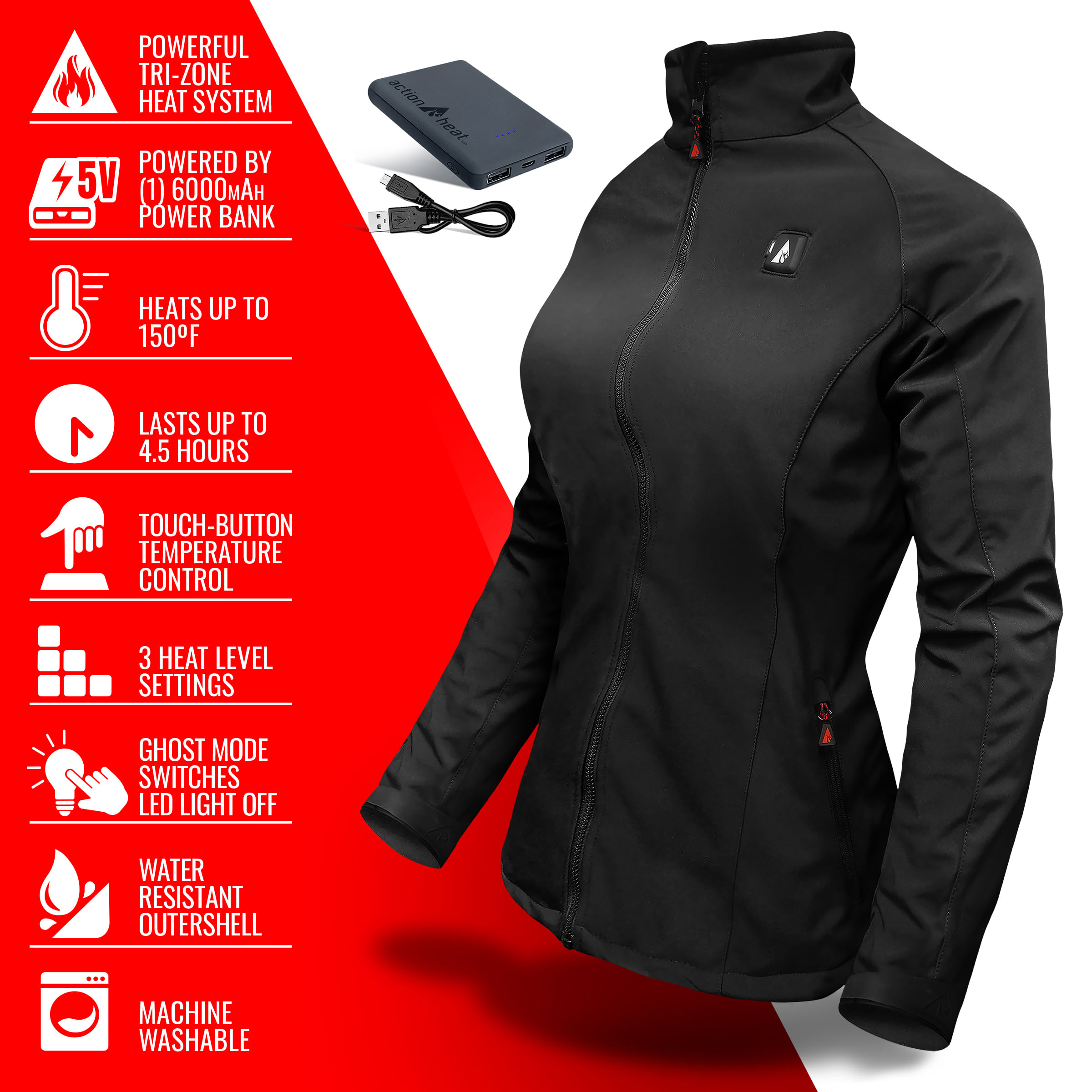 Battery heated jacket womens best sale