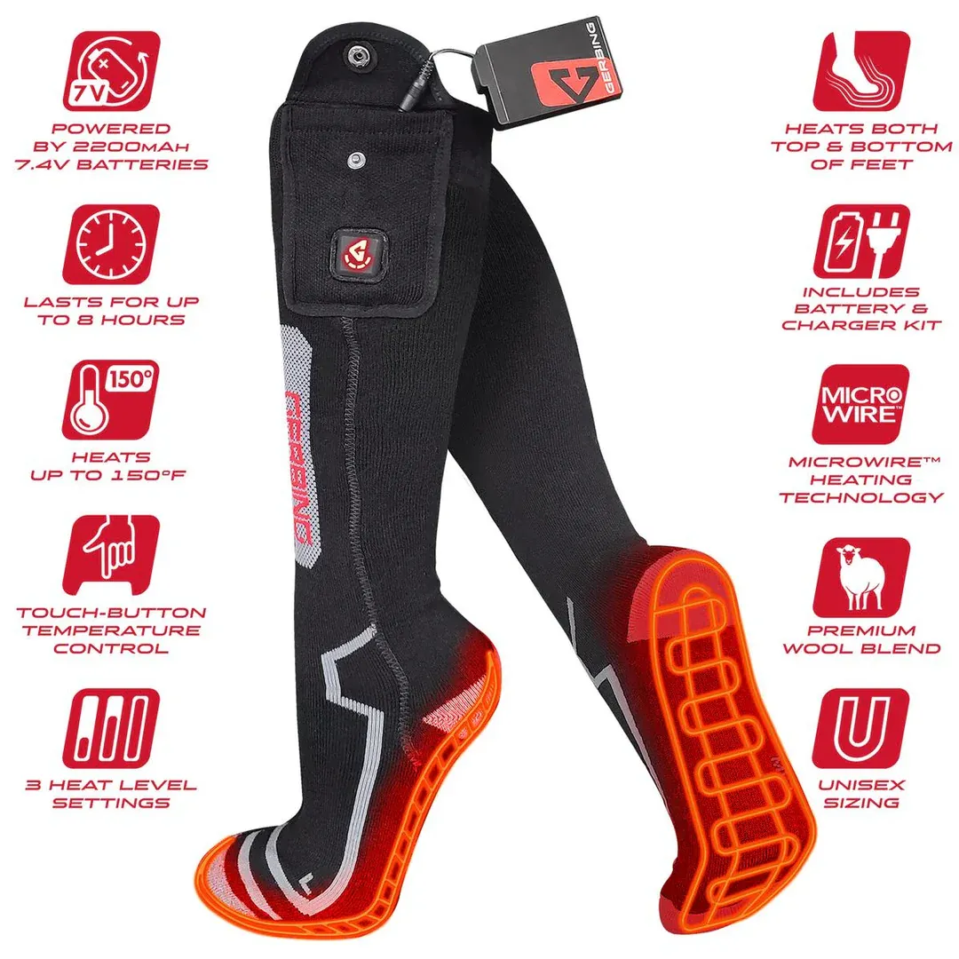 Gerbing Gerbing 7v Ultimate Wool Heated Socks - Black L/XL