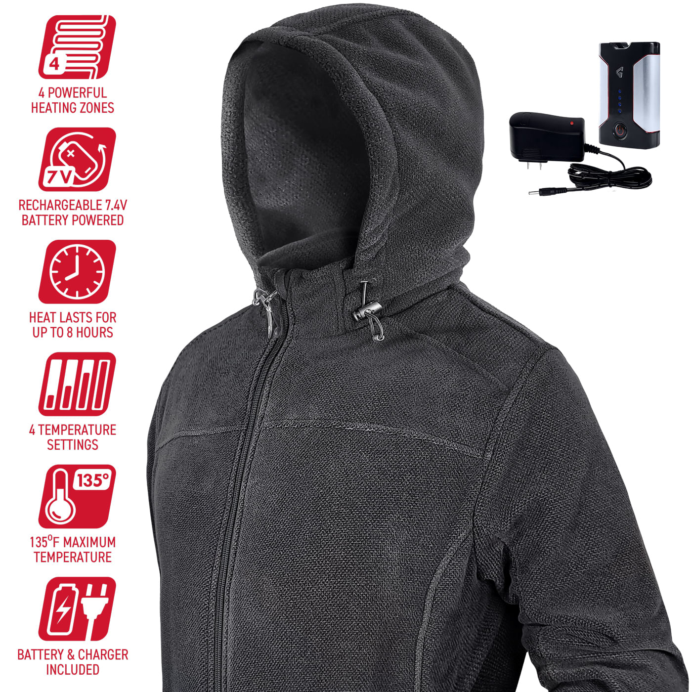 Gerbing 7V Thermite Fleece Heated Jacket - Men's - Gray 3XL