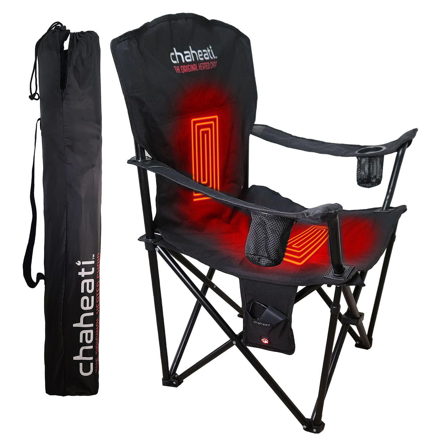 Chaheati 7v Original Heated Folding Chair - Black