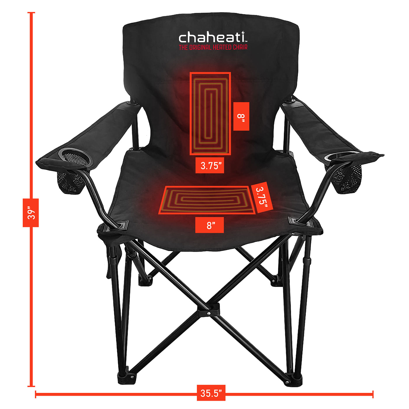 Chaheati 7v Original Heated Folding Chair - Black