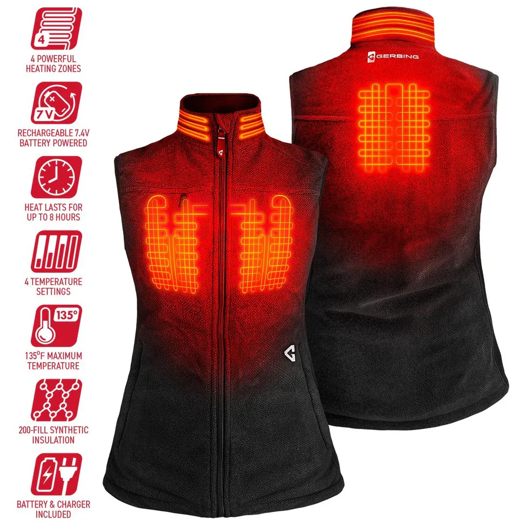 Gerbing 7v Thermite Fleece Heated Vest 2.0 - Women's - Black S