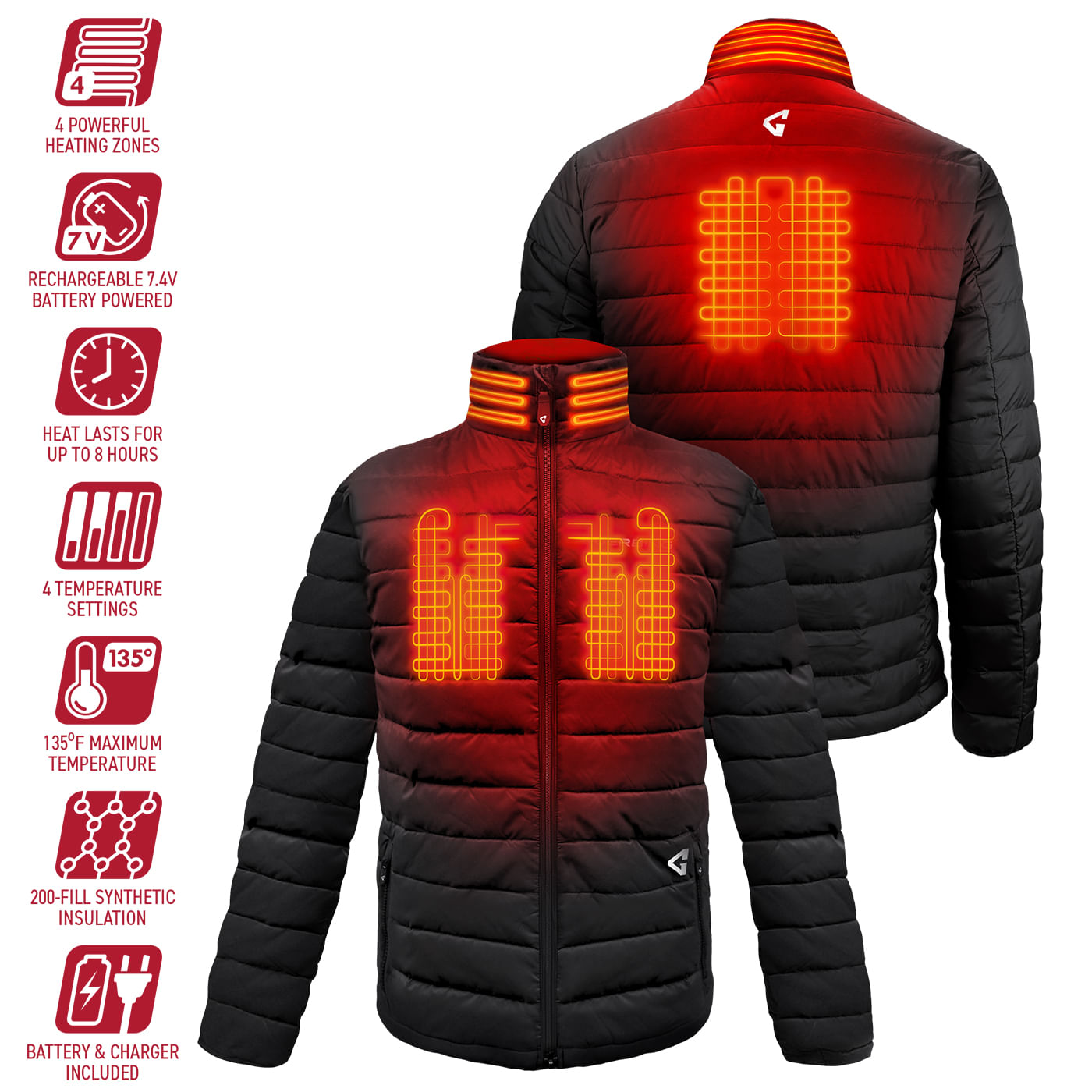 Gerbing 7v Khione Puffer Heated Jacket Men's