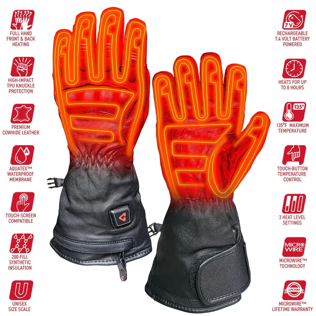 Gerbing 7v Hard Knuckle Battery Heated Gloves - Black XS