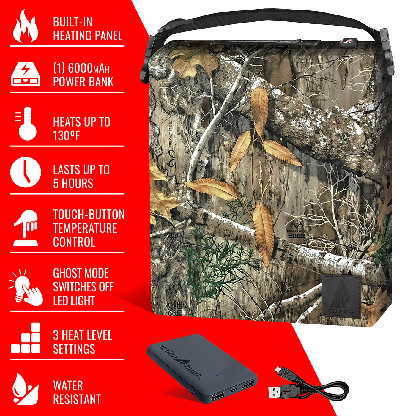 ActionHeat 5V Heated Seat Cushion - Realtree Camo – image 3 of 8