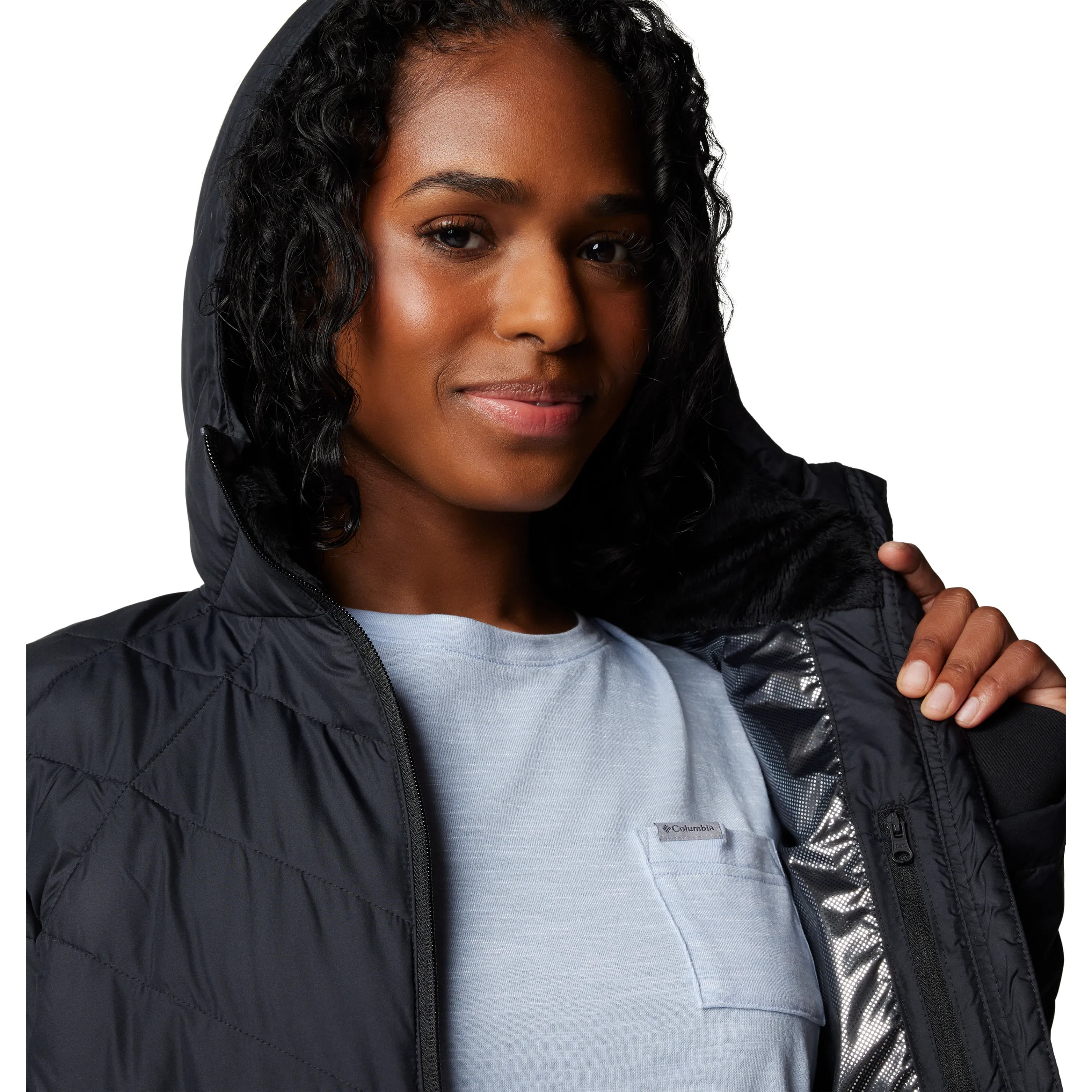 Columbia women's heavenly hooded jacket black hotsell