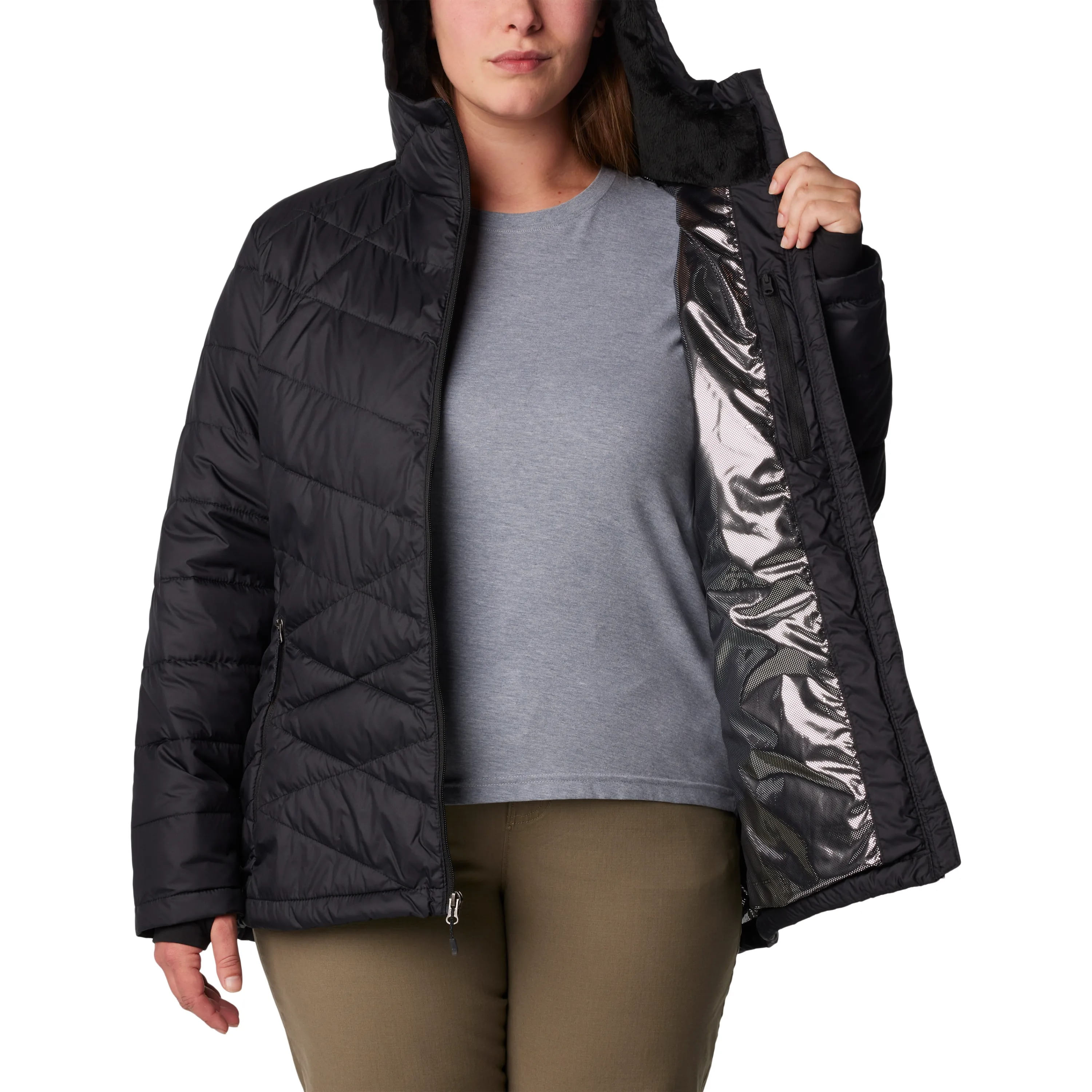 Columbia Heavenly Hooded Jacket Women s Black 1x