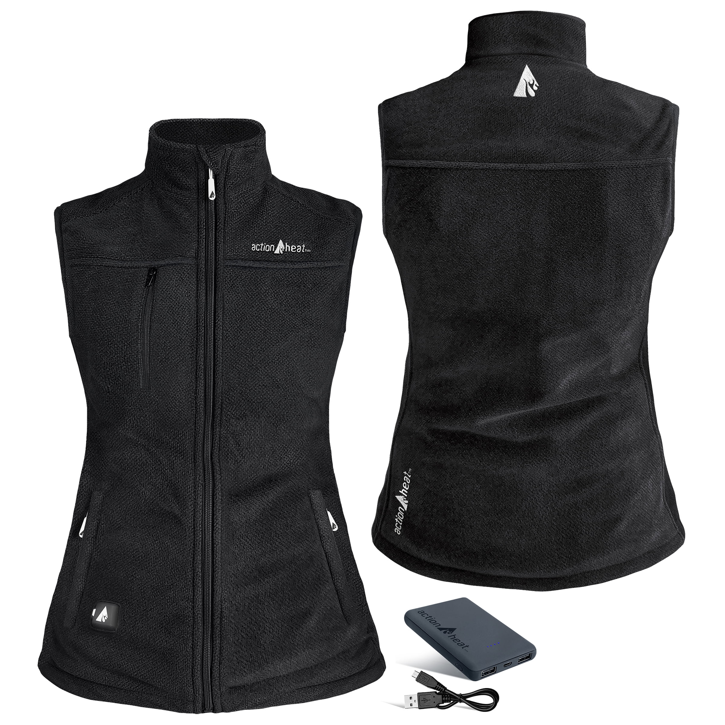 ActionHeat 5V Battery Heated Performance Fleece Vest - Women's - Black XS