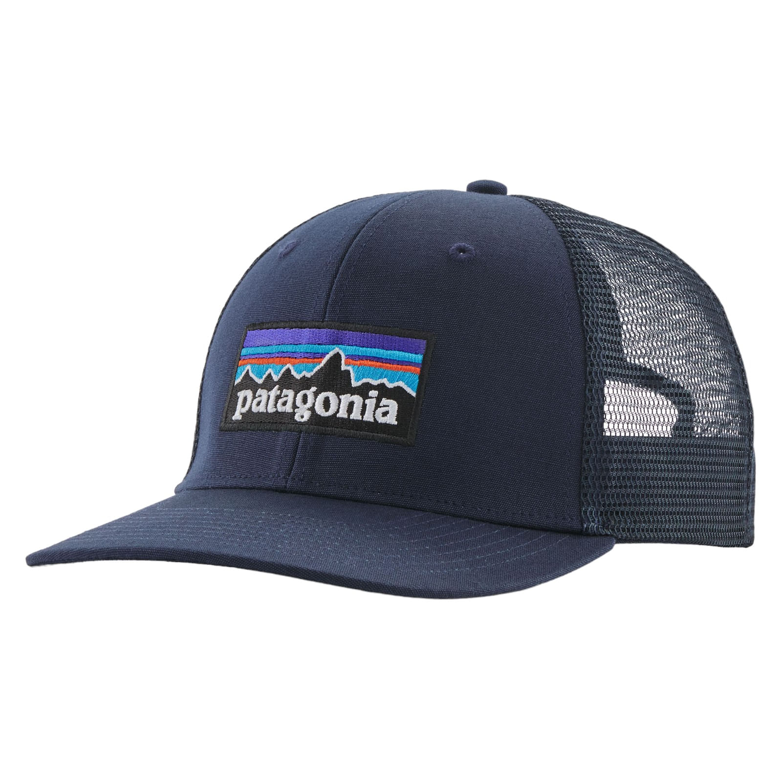 Patagonia-P-6-Logo-Trucker-Hat-New-Navy