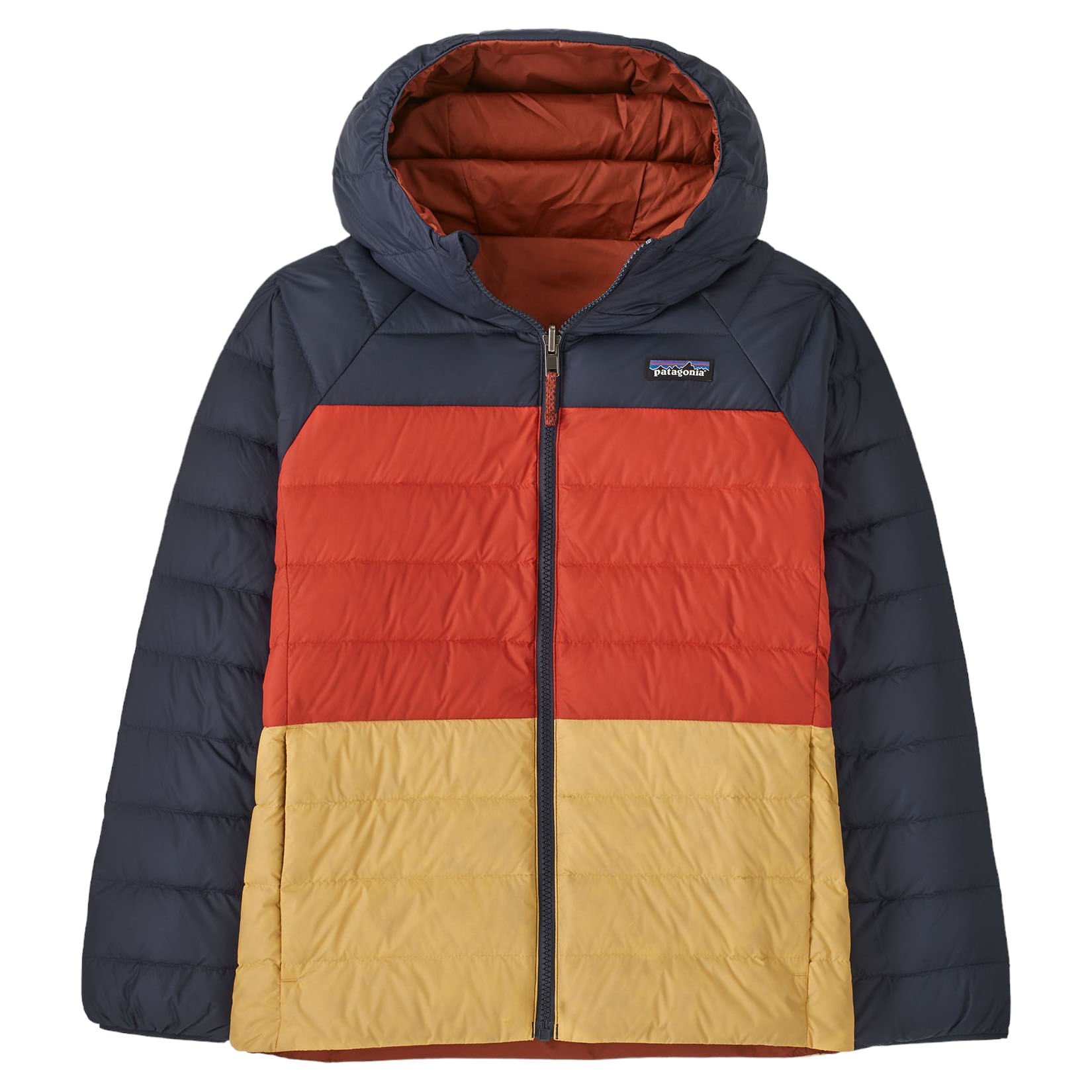 Patagonia-Reversible-Down-Sweater-Hoodie---Kids--Burnished-Red