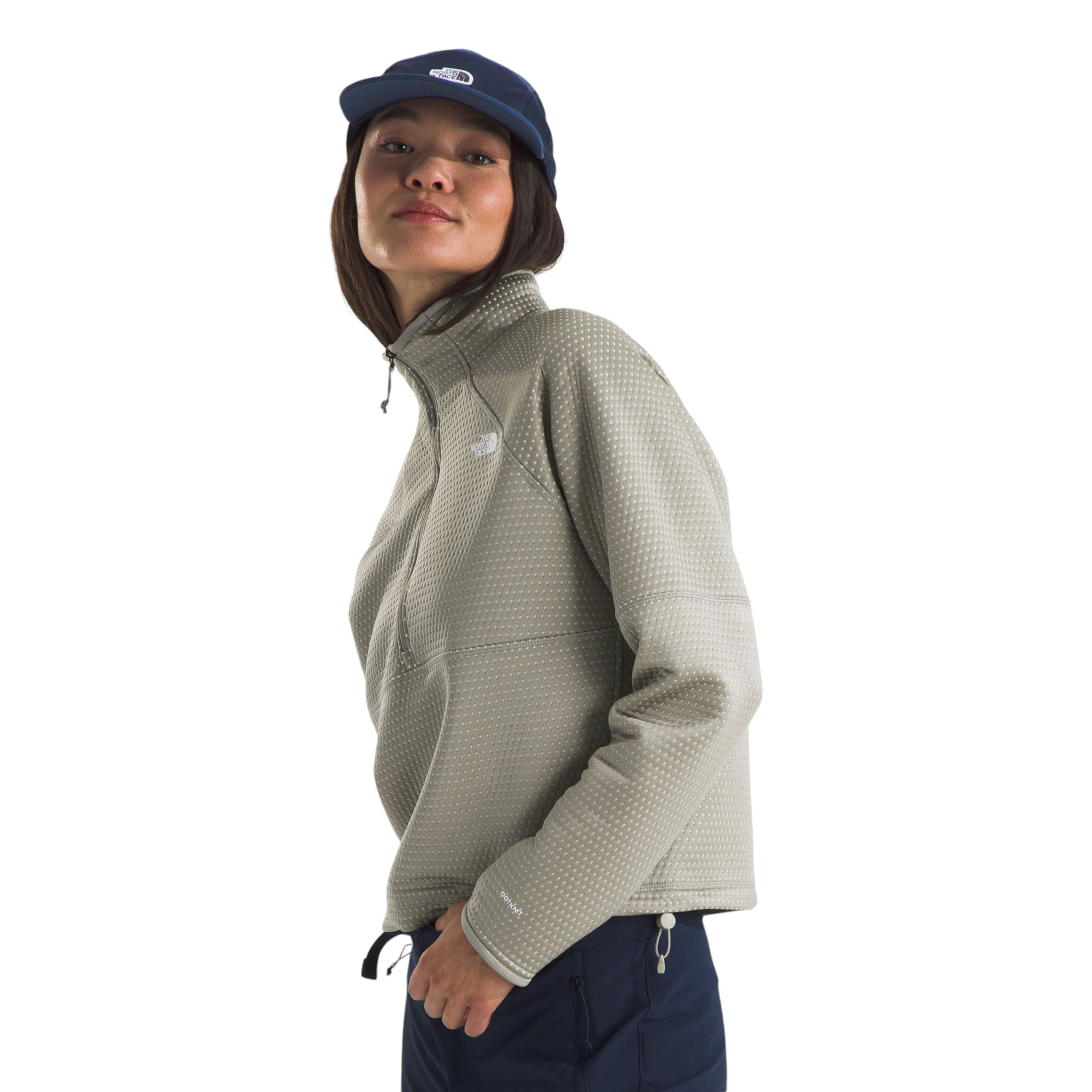 The North Face Dotknit Thermal 1 4 Zip Women s Clay Grey S