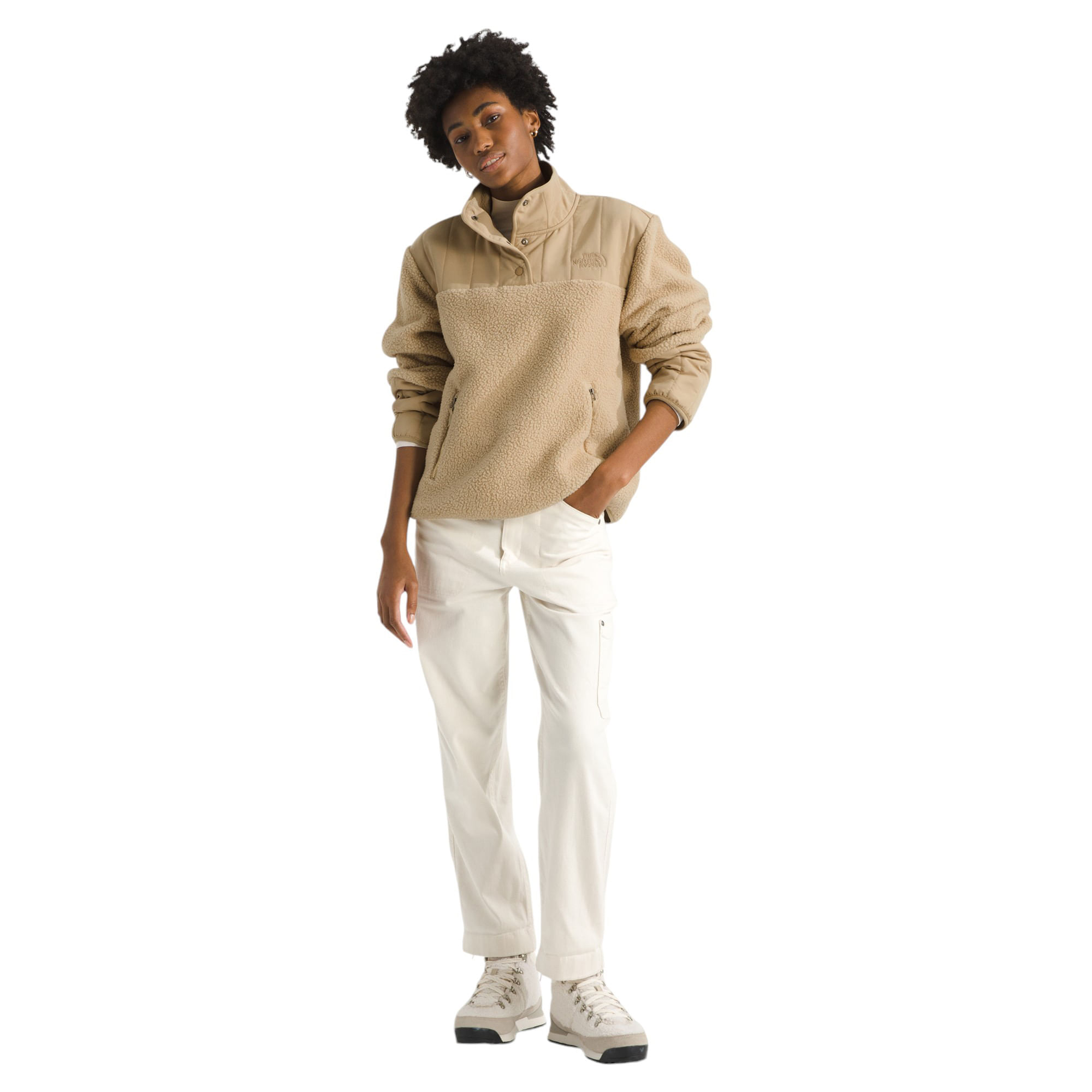 The-North-Face-Cragmont-Fleece----Snap---Women-s-Khaki-Stone