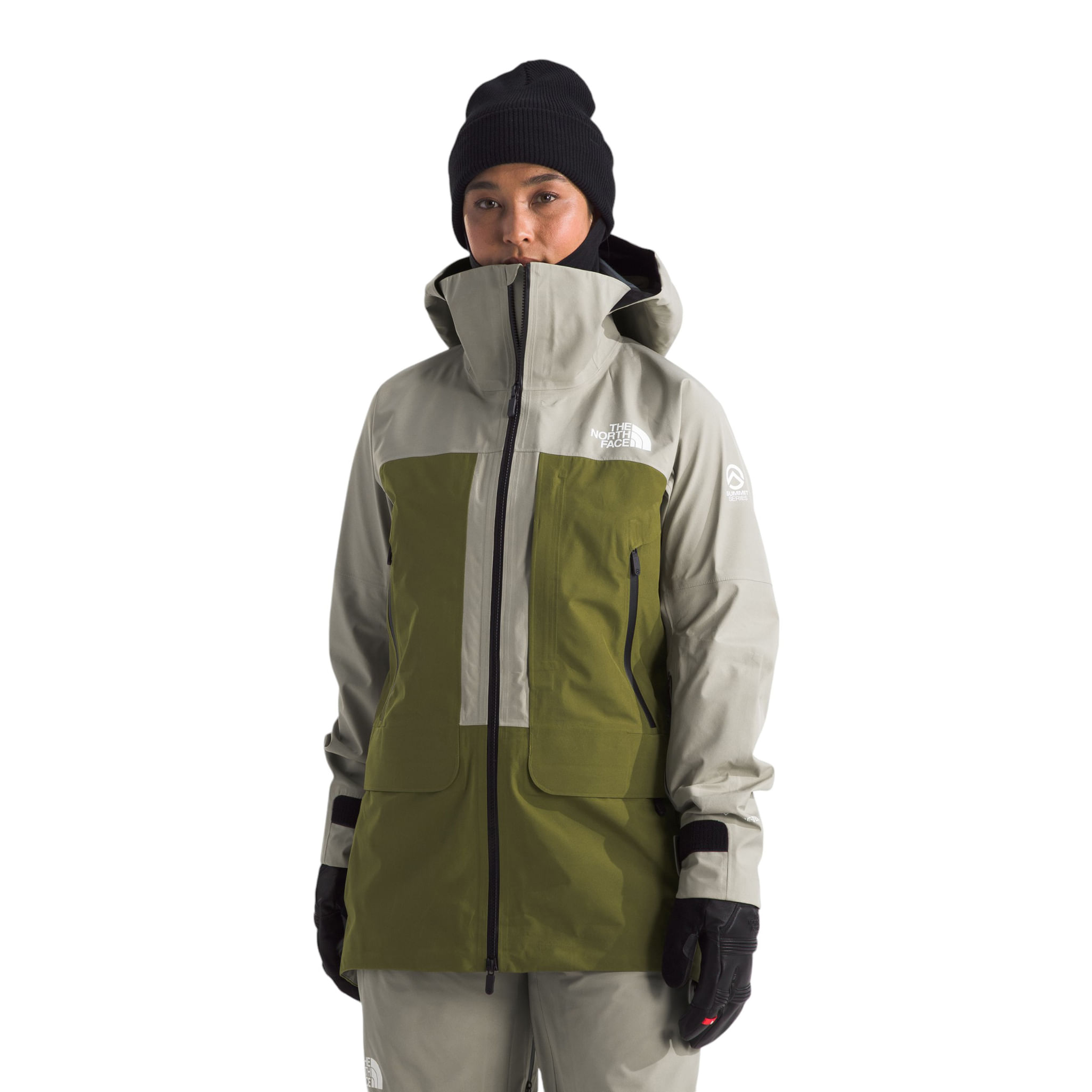 The-North-Face-Summit-Series-Verbier-GORE-TEX-Jacket---Women-s-Clay-Grey---Forest-Olive
