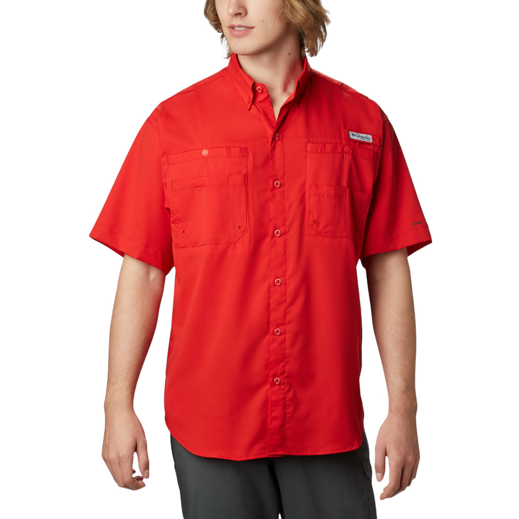Columbia-Tamiami-II-Short-Sleeve-Shirt---Men-s-Red-Spark