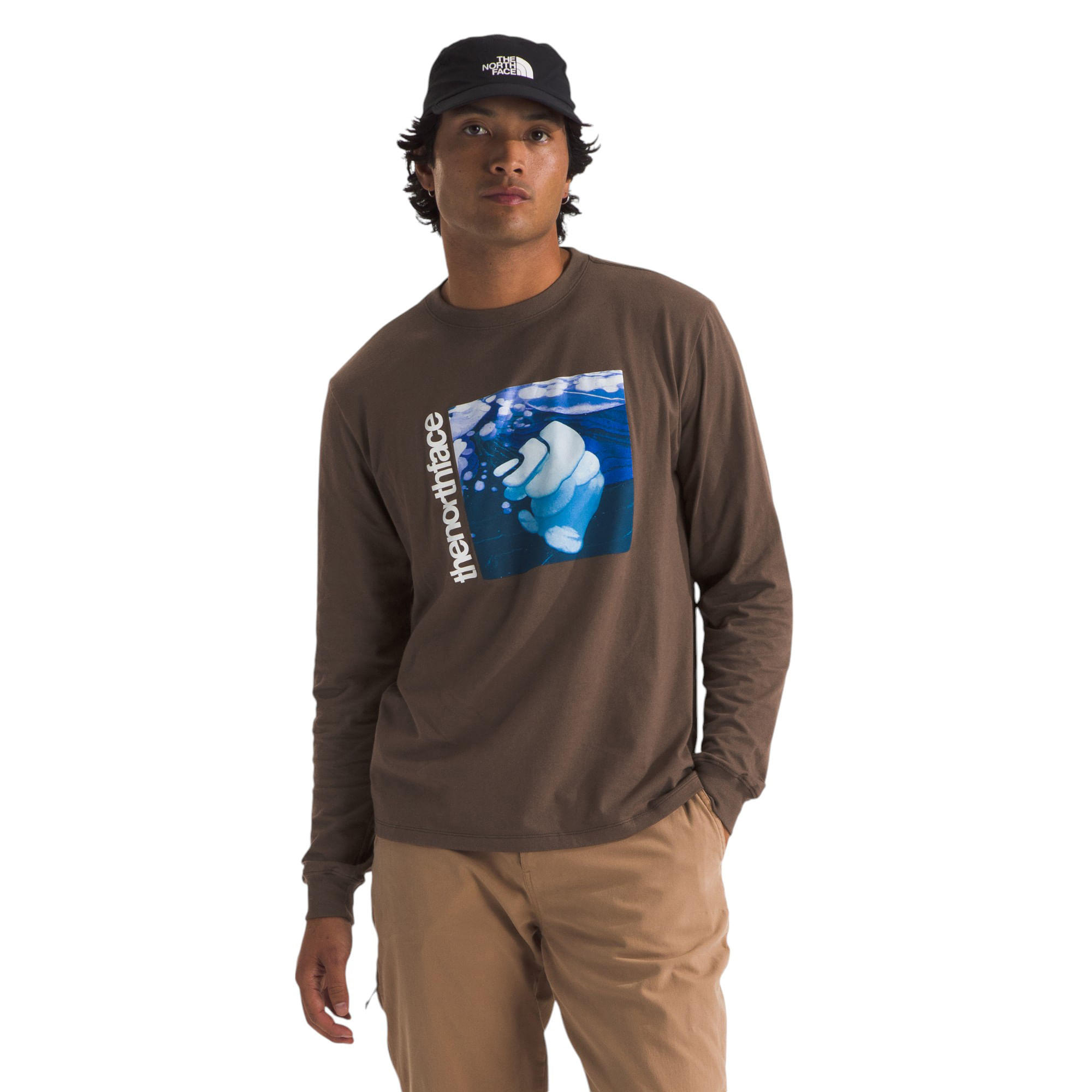 The-North-Face-Long-Sleeve-Suspended-Tee---Men-s-Smokey-Brown
