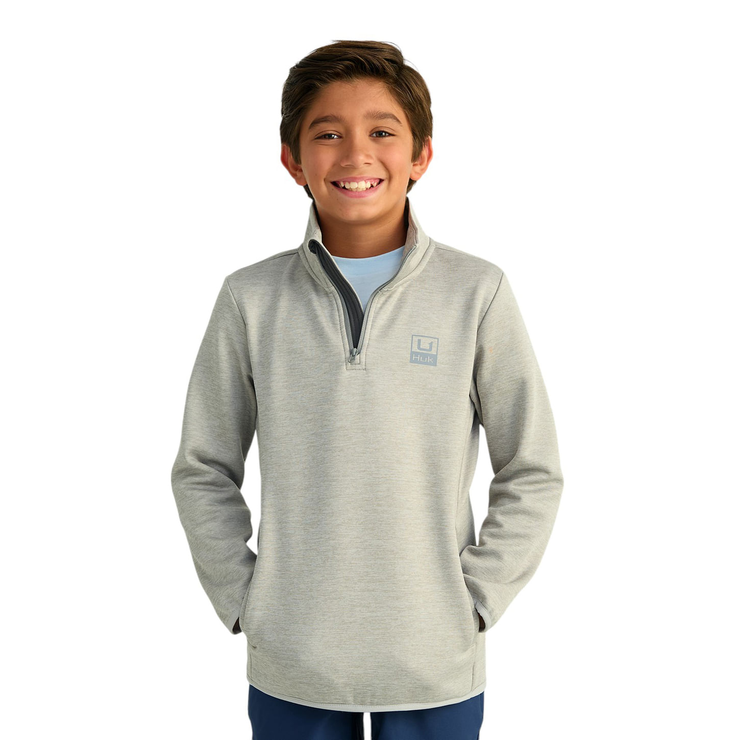 Huk-Cold-Front---1-4-Zip---Youth-Harbor-Mist-Heather
