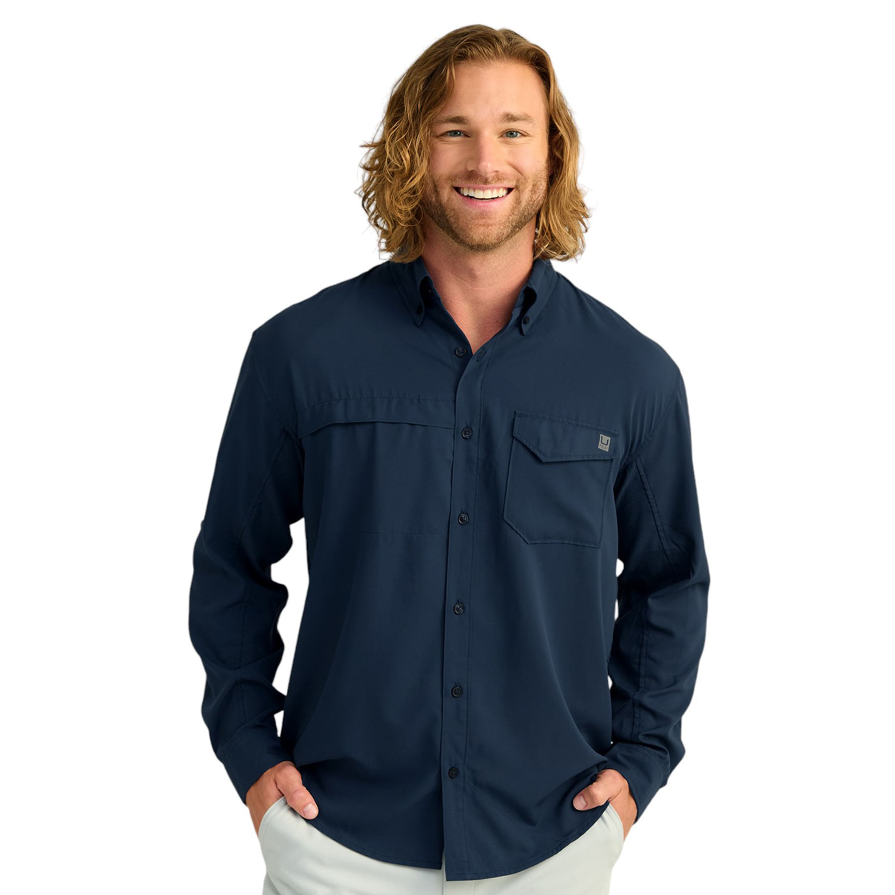 Huk-Tide-Point-Long-Sleeve-Shirt---Men-s-Naval-Academy
