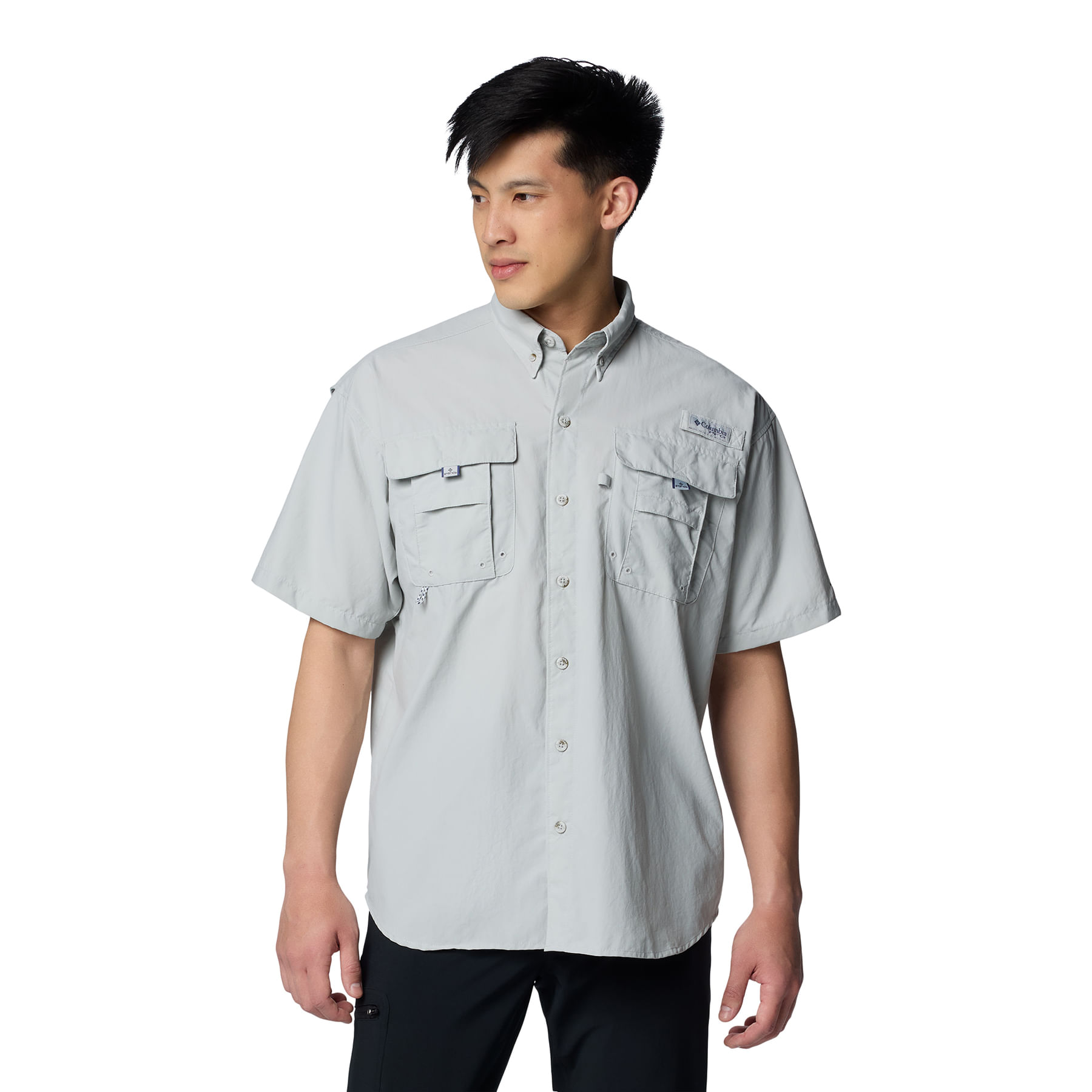 Columbia-PFG-Bahama-II-Short-Sleeve-Shirt---Men-s-Cool-Grey