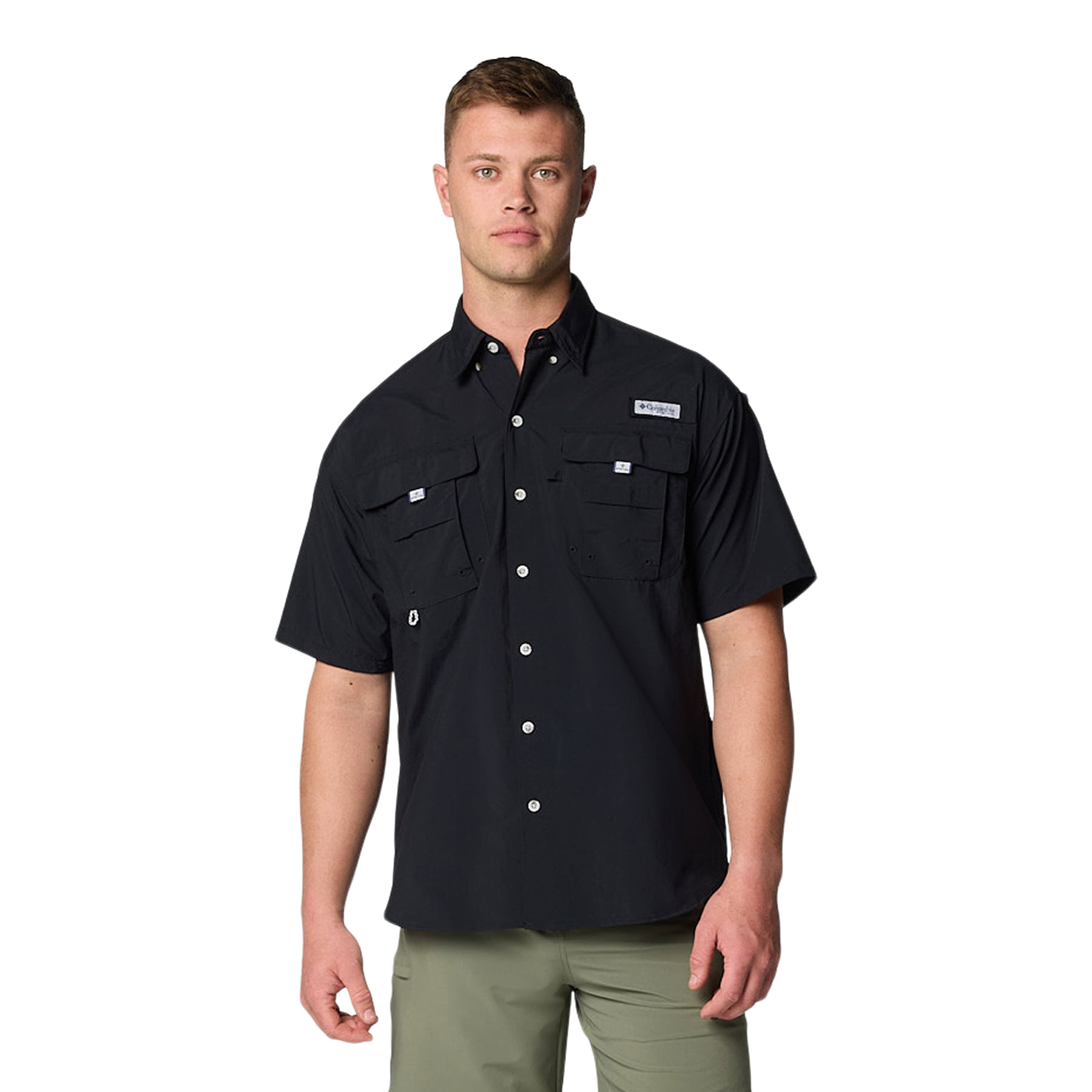 Columbia-PFG-Bahama-II-Short-Sleeve-Shirt---Men-s-Black