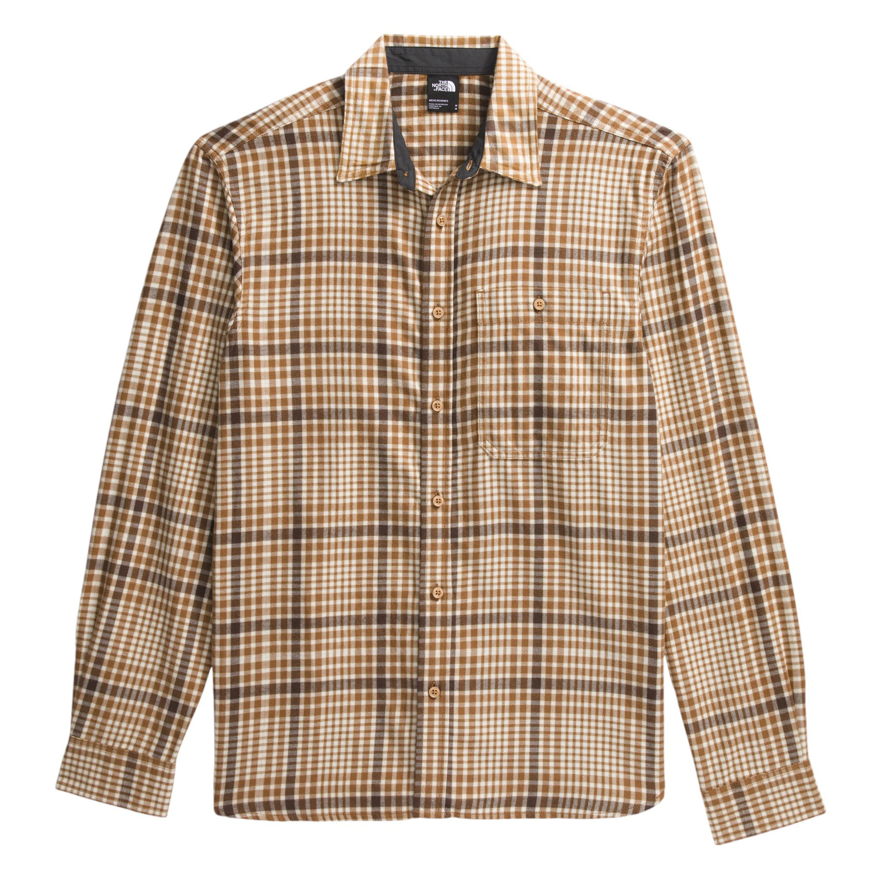 The-North-Face-Arroyo-Lightweight-Flannel-Shirt---Men-s-Utility-Brown-Nano-Plaid