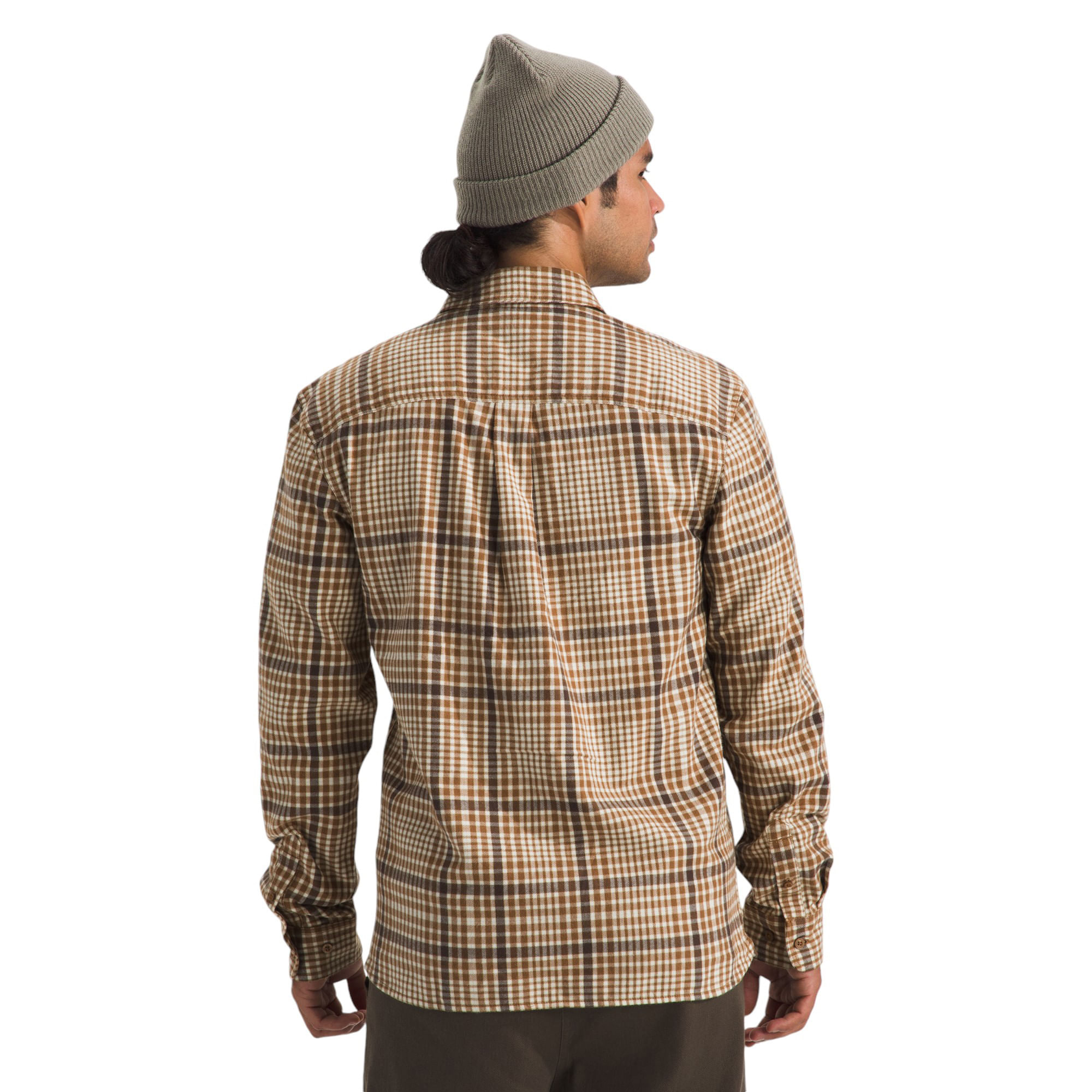 The-North-Face-Arroyo-Lightweight-Flannel-Shirt---Men-s-Utility-Brown-Nano-Plaid
