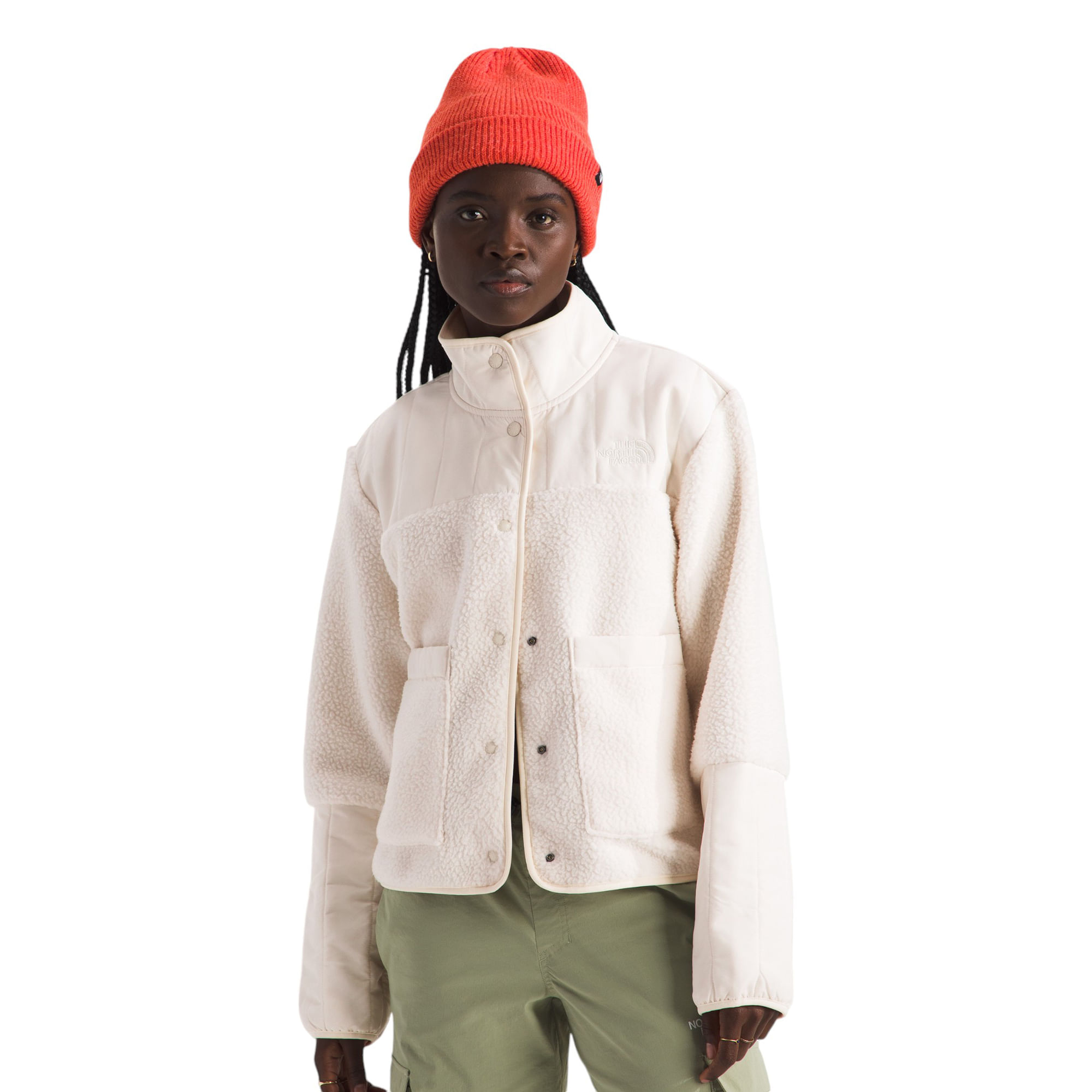The-North-Face-Cragmont-Fleece-Jacket---Women-s-White-Dune