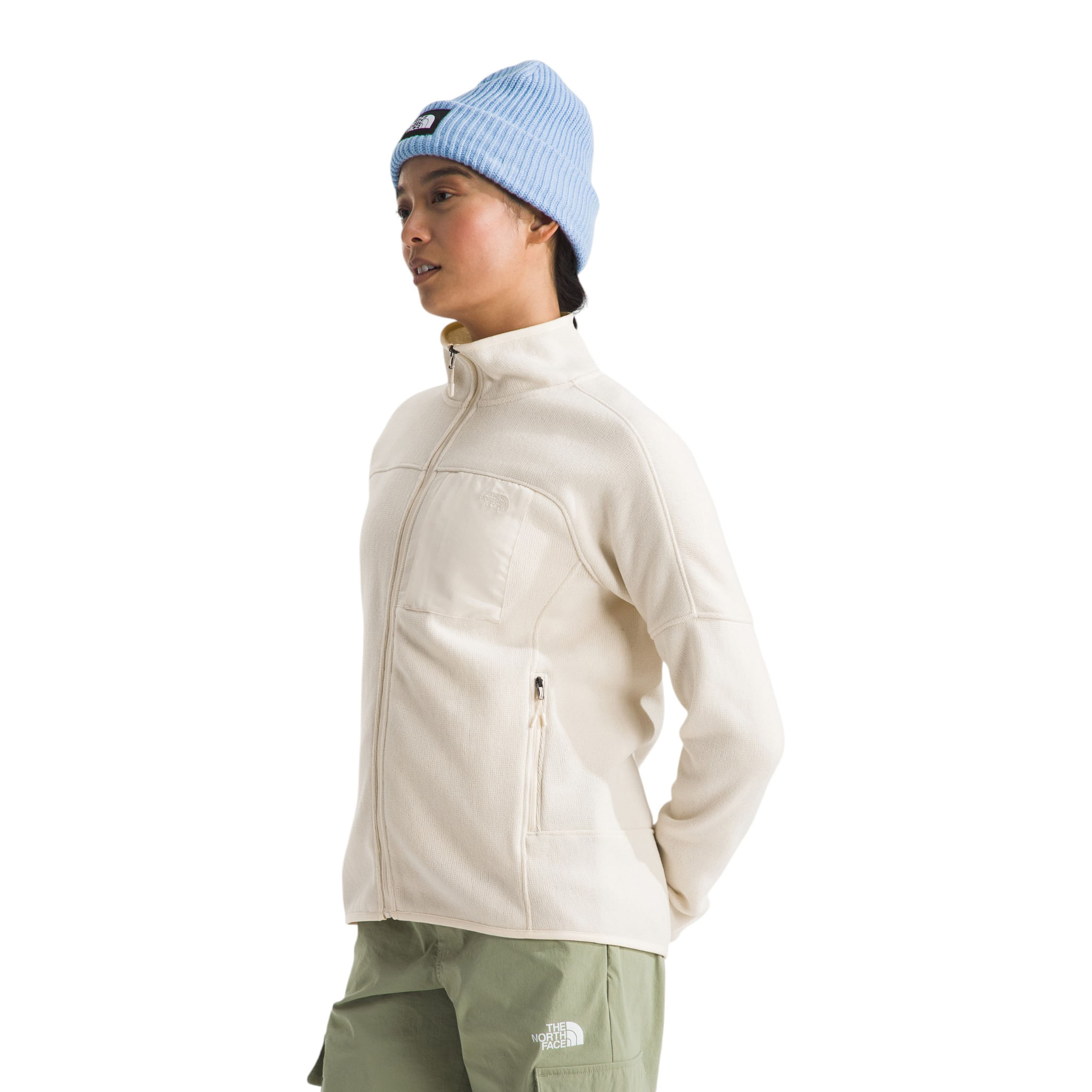 The-North-Face-Front-Range-Fleece-Jacket---Women-s-White-Dune-Heather