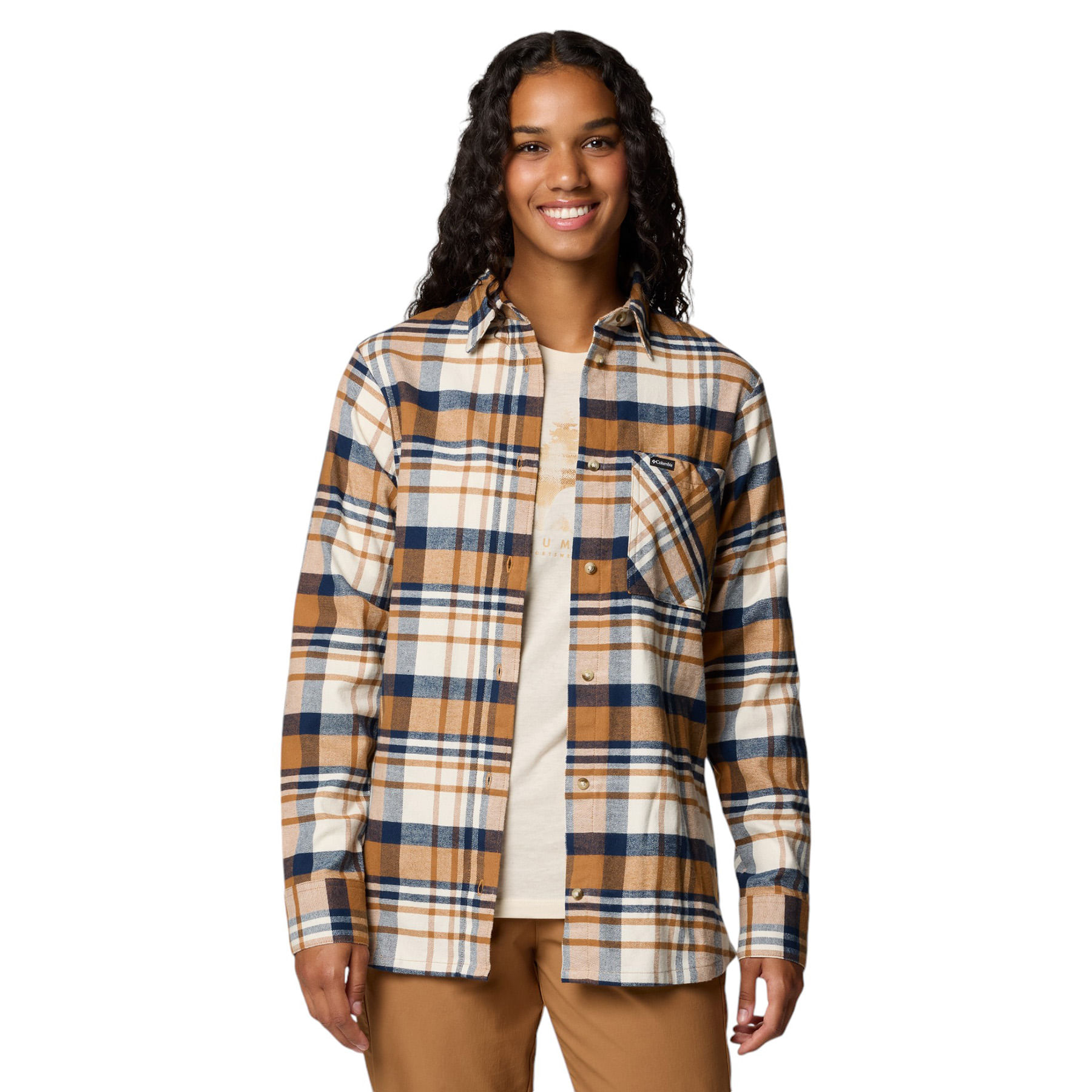 COLUMS-W-S-CALICO-BASIN-FLANNEL-L-S-Camel-Brown-Multiplaid