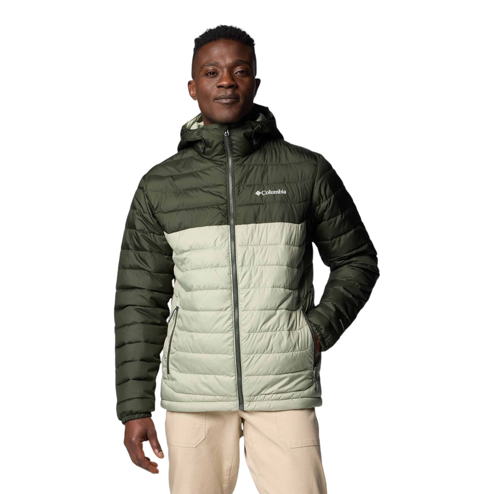 Columbia-Powder-Lite-II-Hooded-Jacket---Men-s-Safari-Greenscape