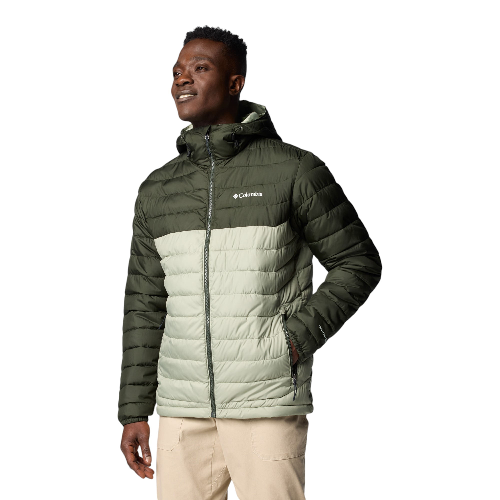 Columbia-Powder-Lite-II-Hooded-Jacket---Men-s-Safari-Greenscape