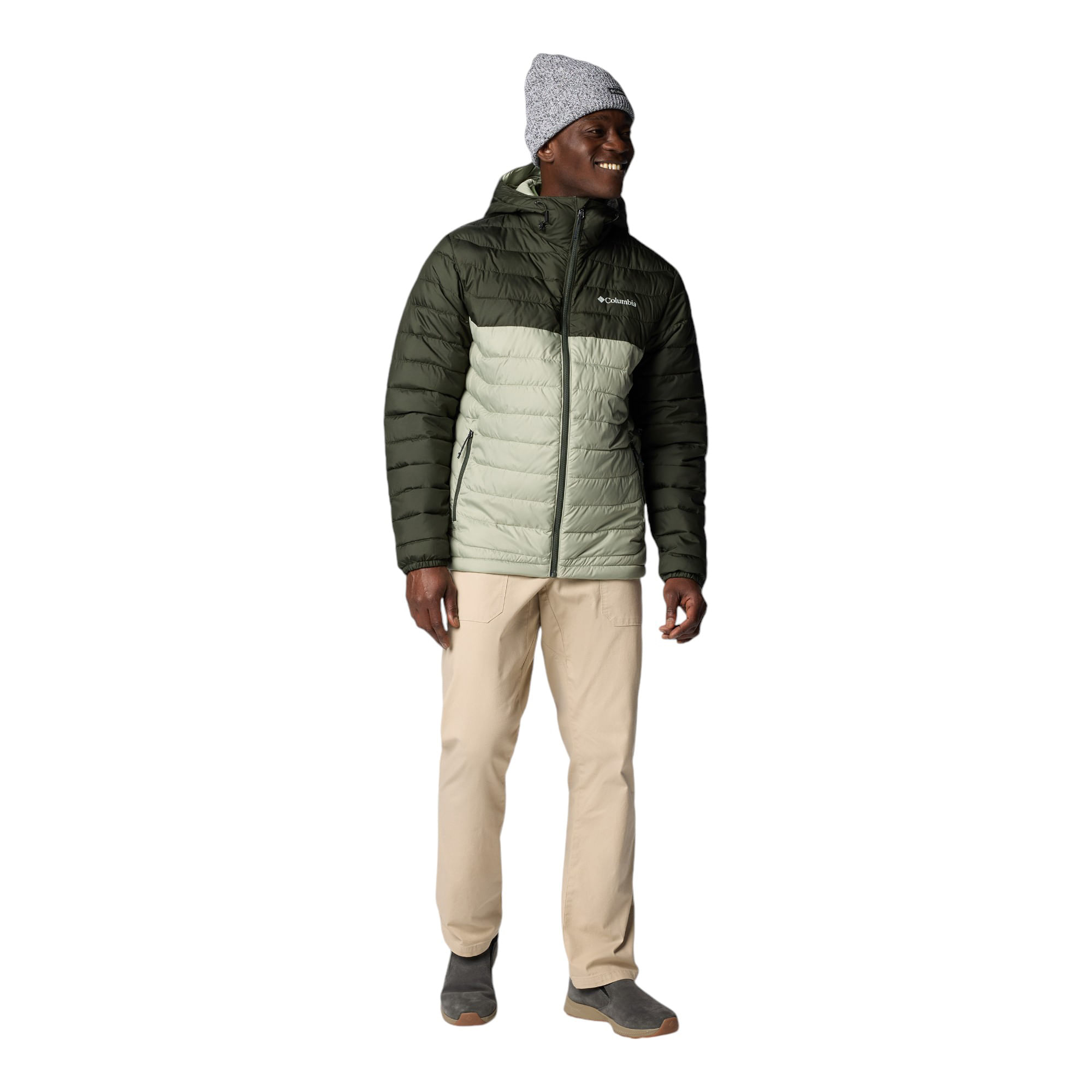 Columbia-Powder-Lite-II-Hooded-Jacket---Men-s-Safari-Greenscape
