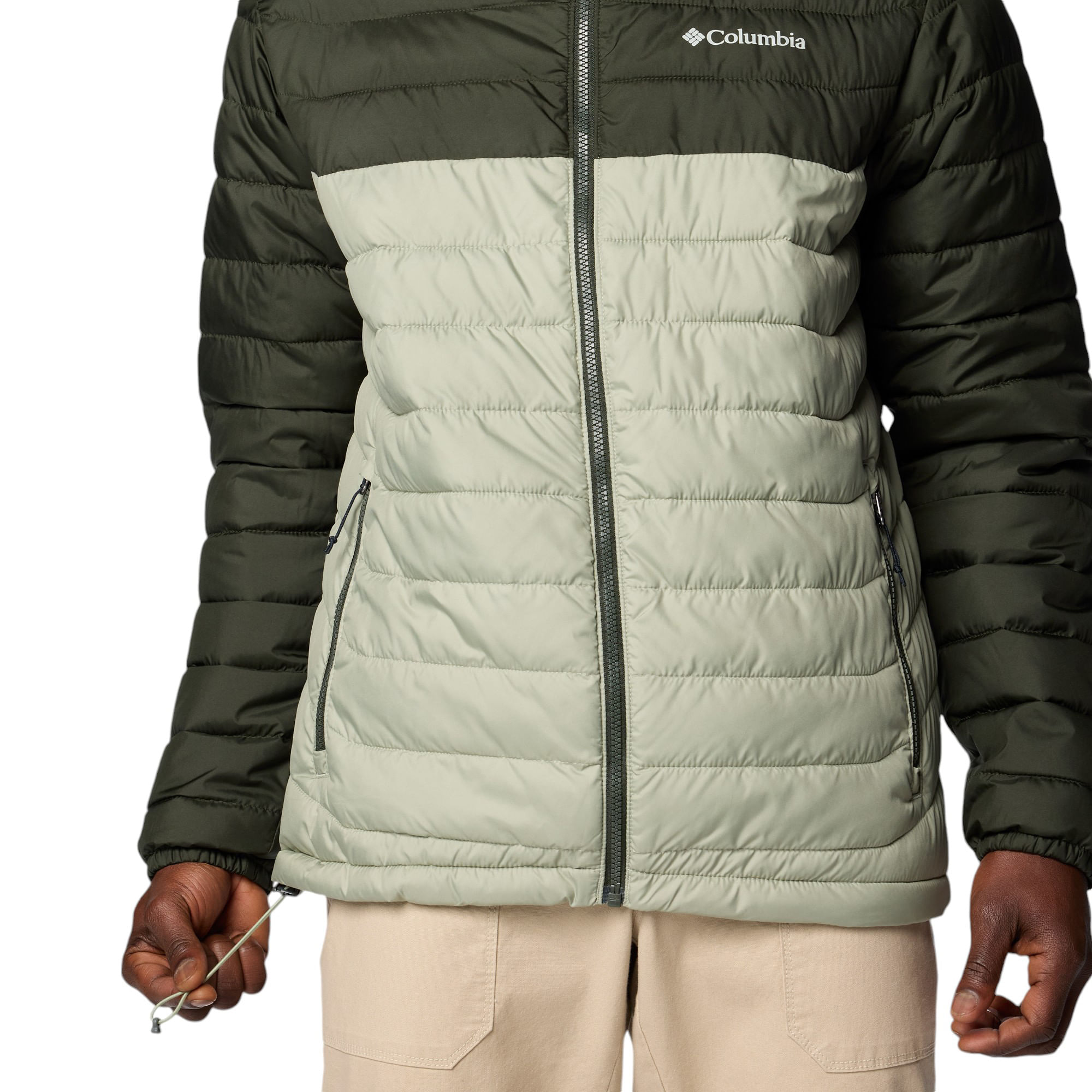 Columbia-Powder-Lite-II-Hooded-Jacket---Men-s-Safari-Greenscape