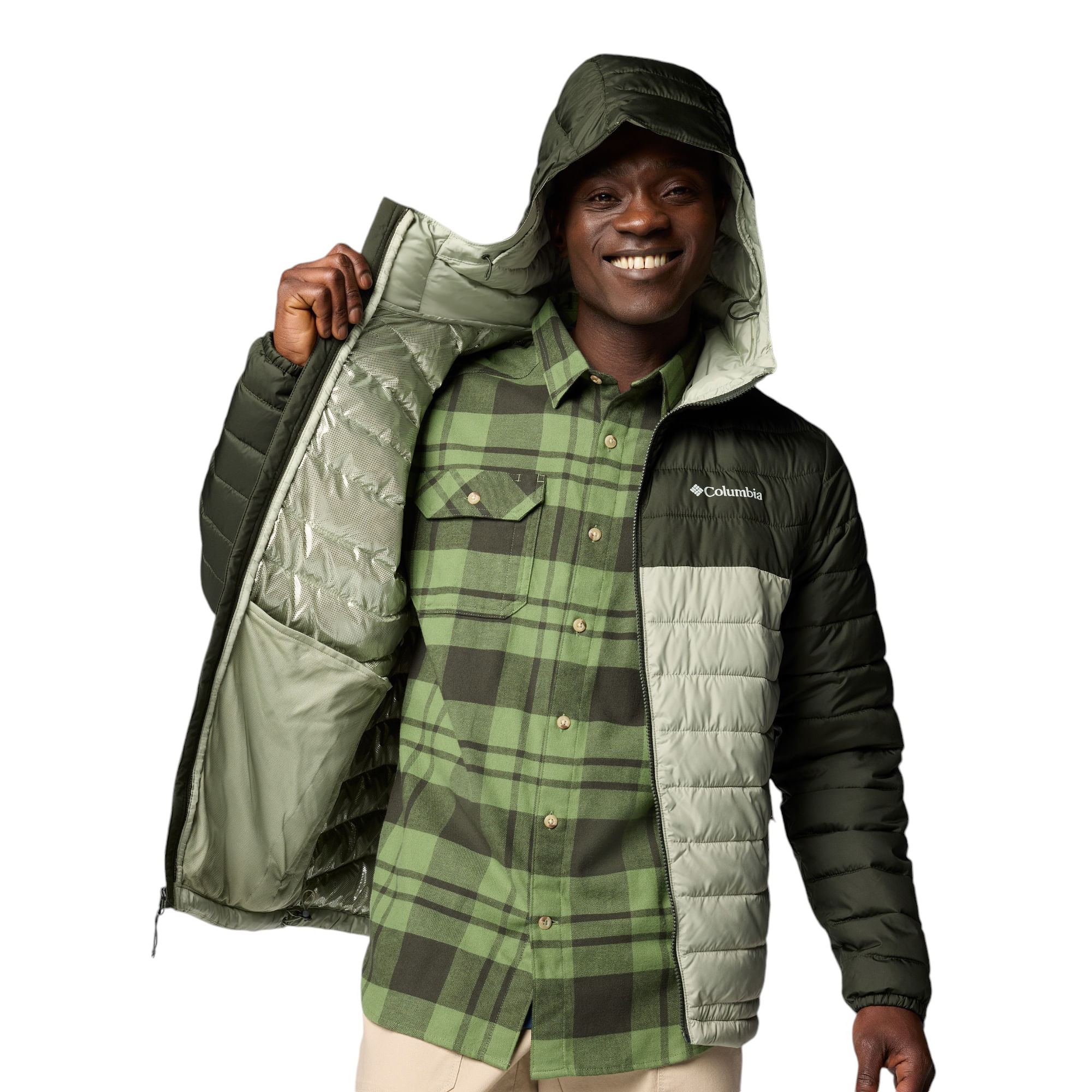 Columbia-Powder-Lite-II-Hooded-Jacket---Men-s-Safari-Greenscape