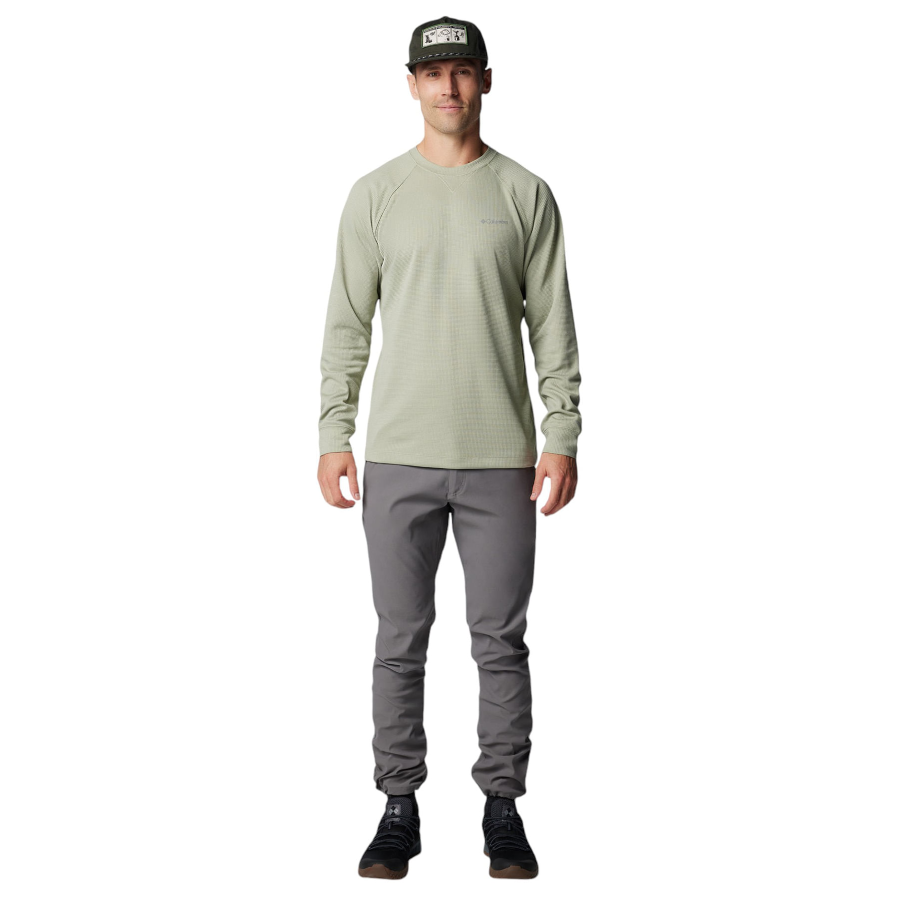 Columbia-Black-Mesa-Waffle-Knit-Crew-II---Men-s-Safari