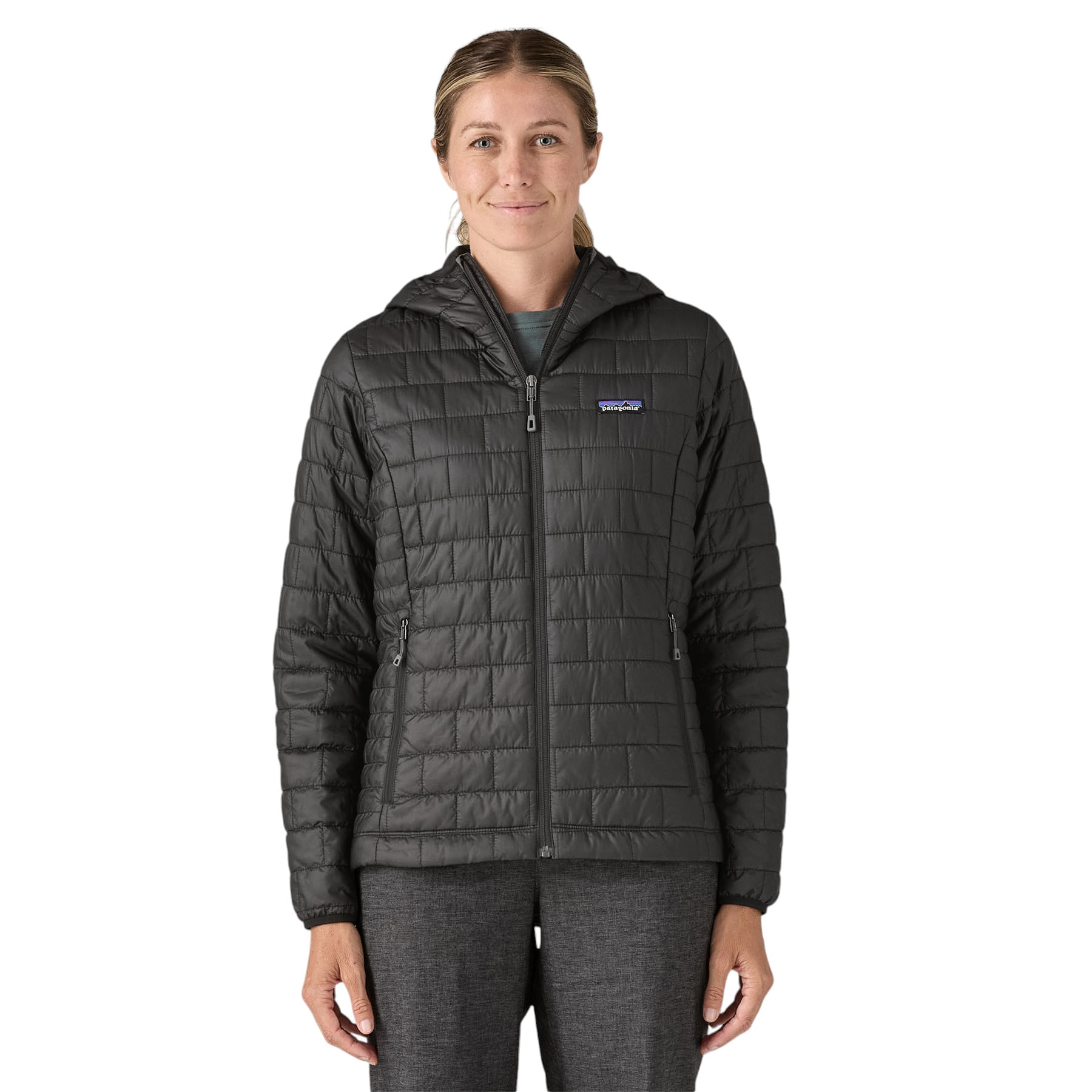 Patagonia women's nano puff jacket white best sale