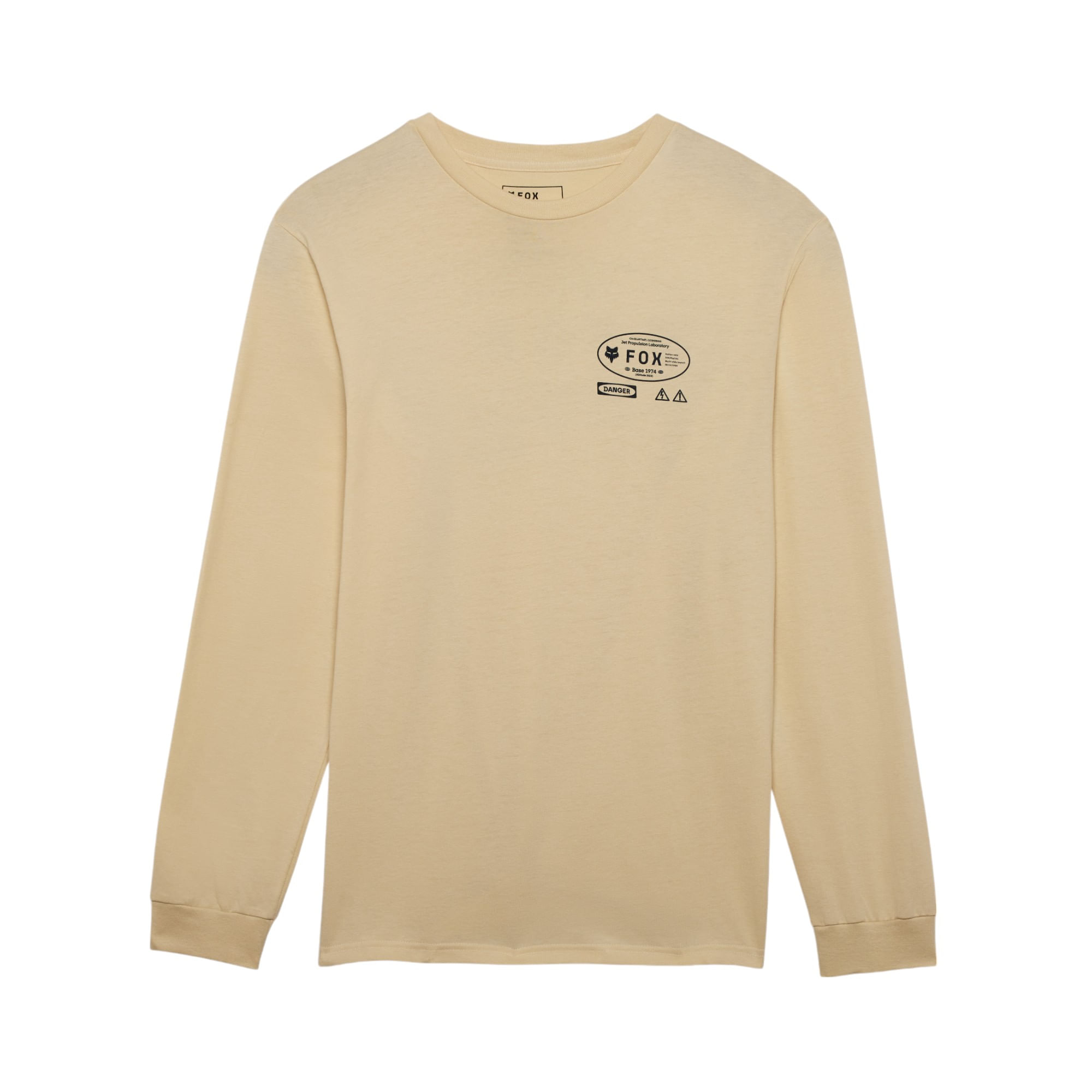 Fox-Stamped-Long-Sleeve-Premium-T-Shirt---Men-s-Cream