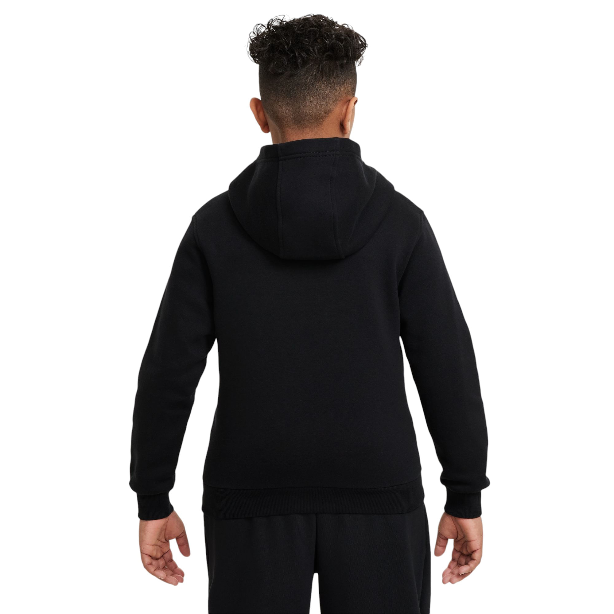 Nike-Sportswear-Club-Fleece-Pullover-Hoodie---Youth-Black---White
