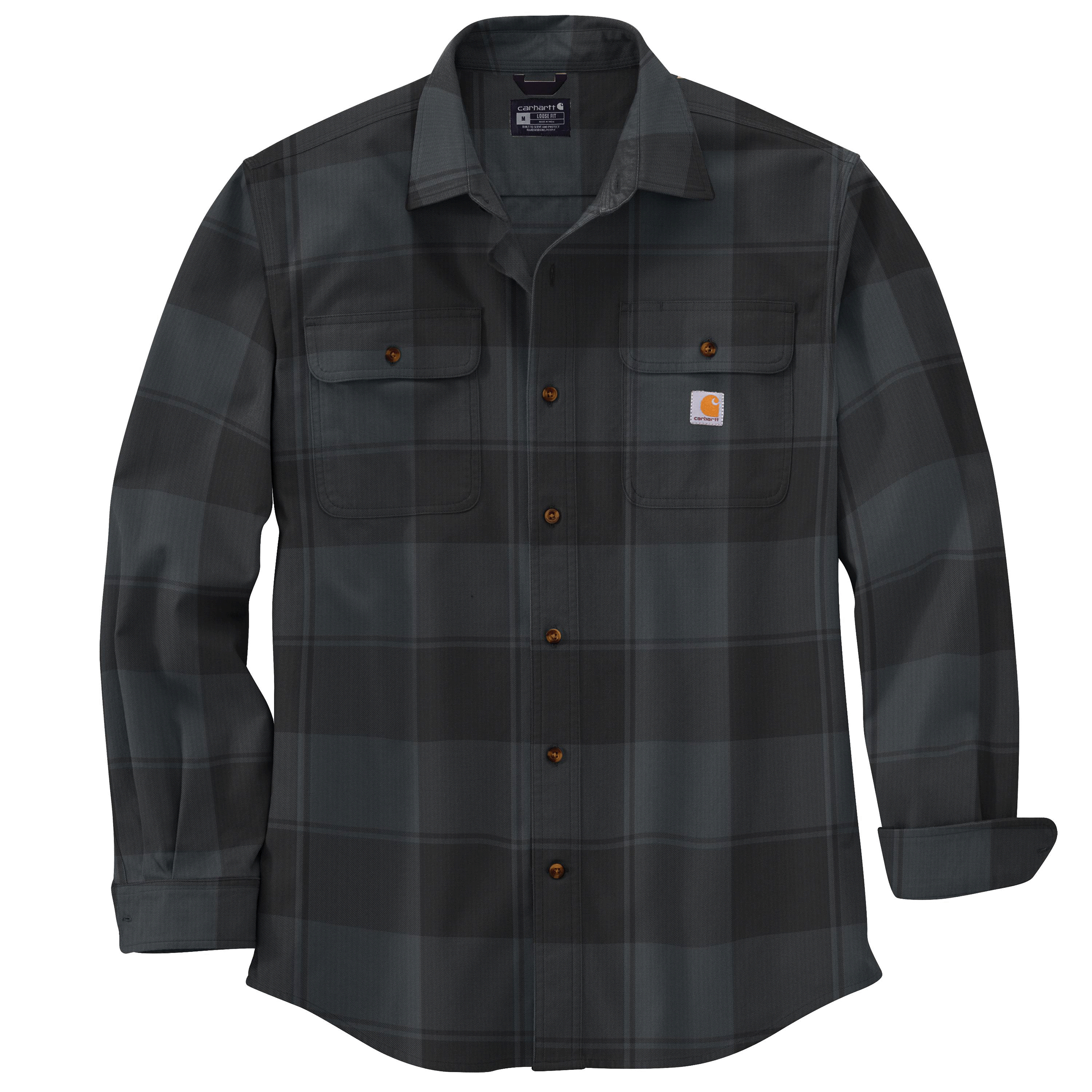 Carhartt Loose Fit Heavyweight Flannel Long-Sleeve Plaid Shirt