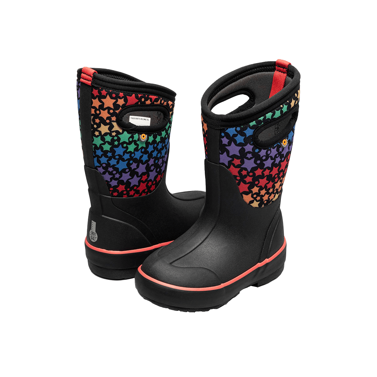 Bogs-Classic-Boot-II-Rainbow-Stars---Girls--Black-Multi