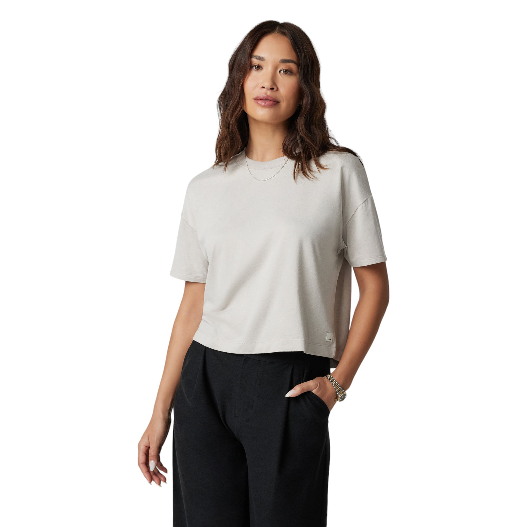 Vuori-Energy-T-Shirt---Women-s-Ecru-Heather