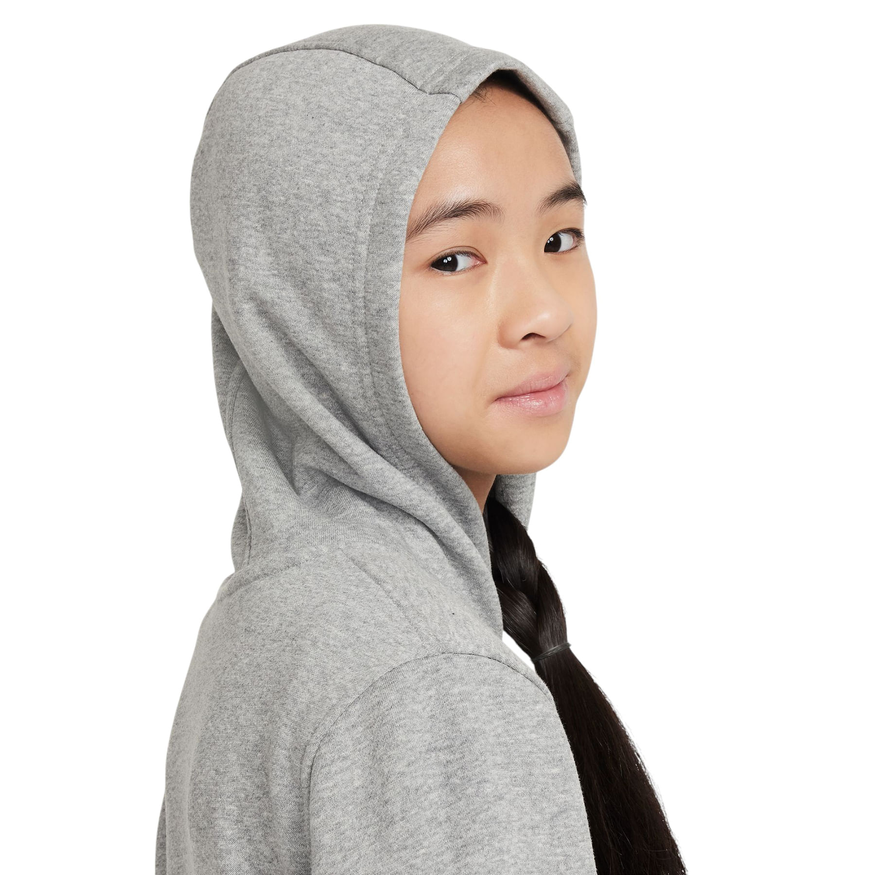Nike-Club-Fleece-Hoodie---Youth-Dark-Grey-Heather---White