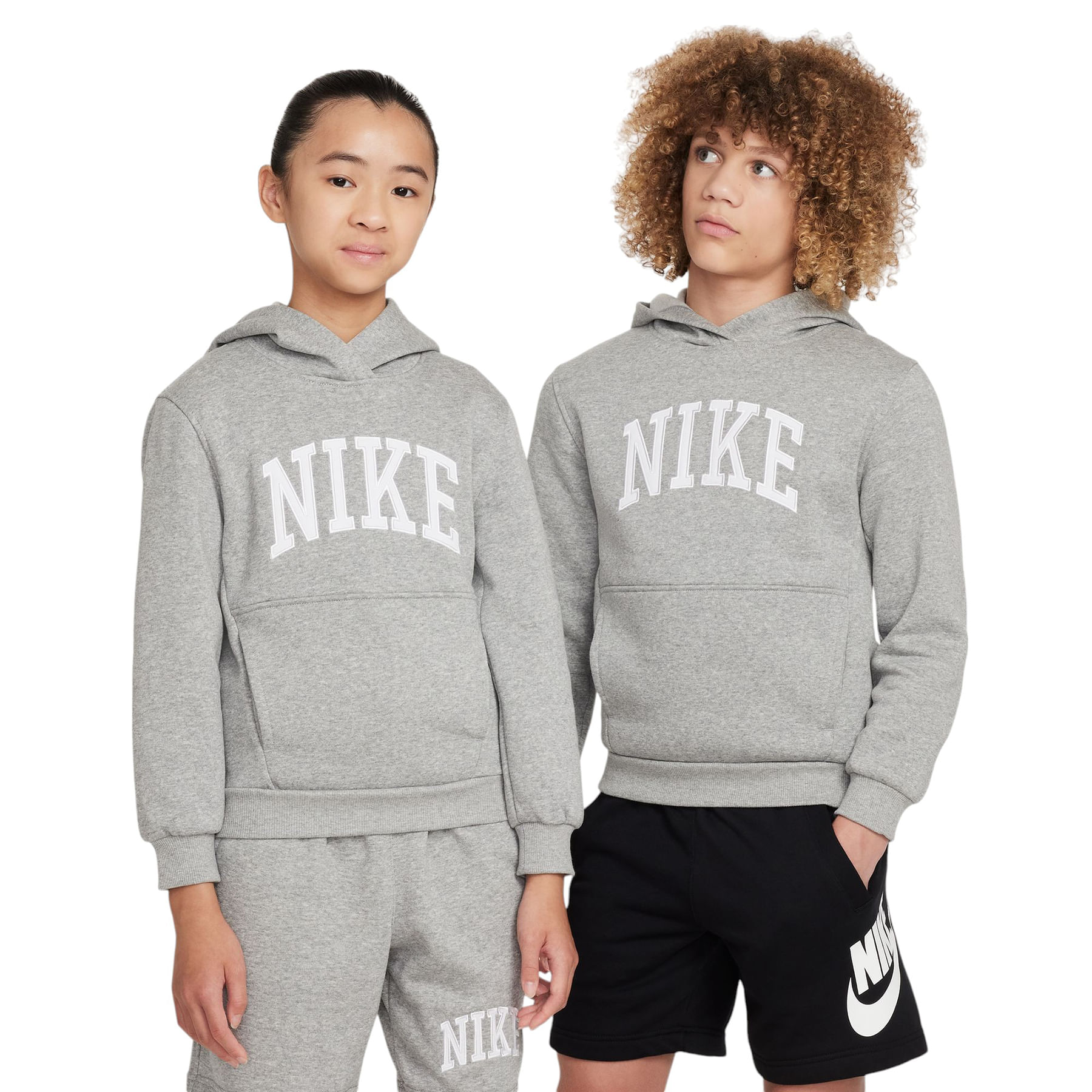 Nike-Club-Fleece-Hoodie---Youth-Dark-Grey-Heather---White