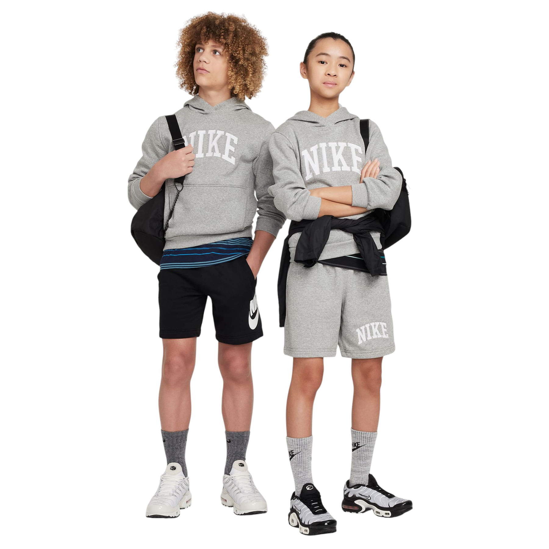 Nike-Club-Fleece-Hoodie---Youth-Dark-Grey-Heather---White