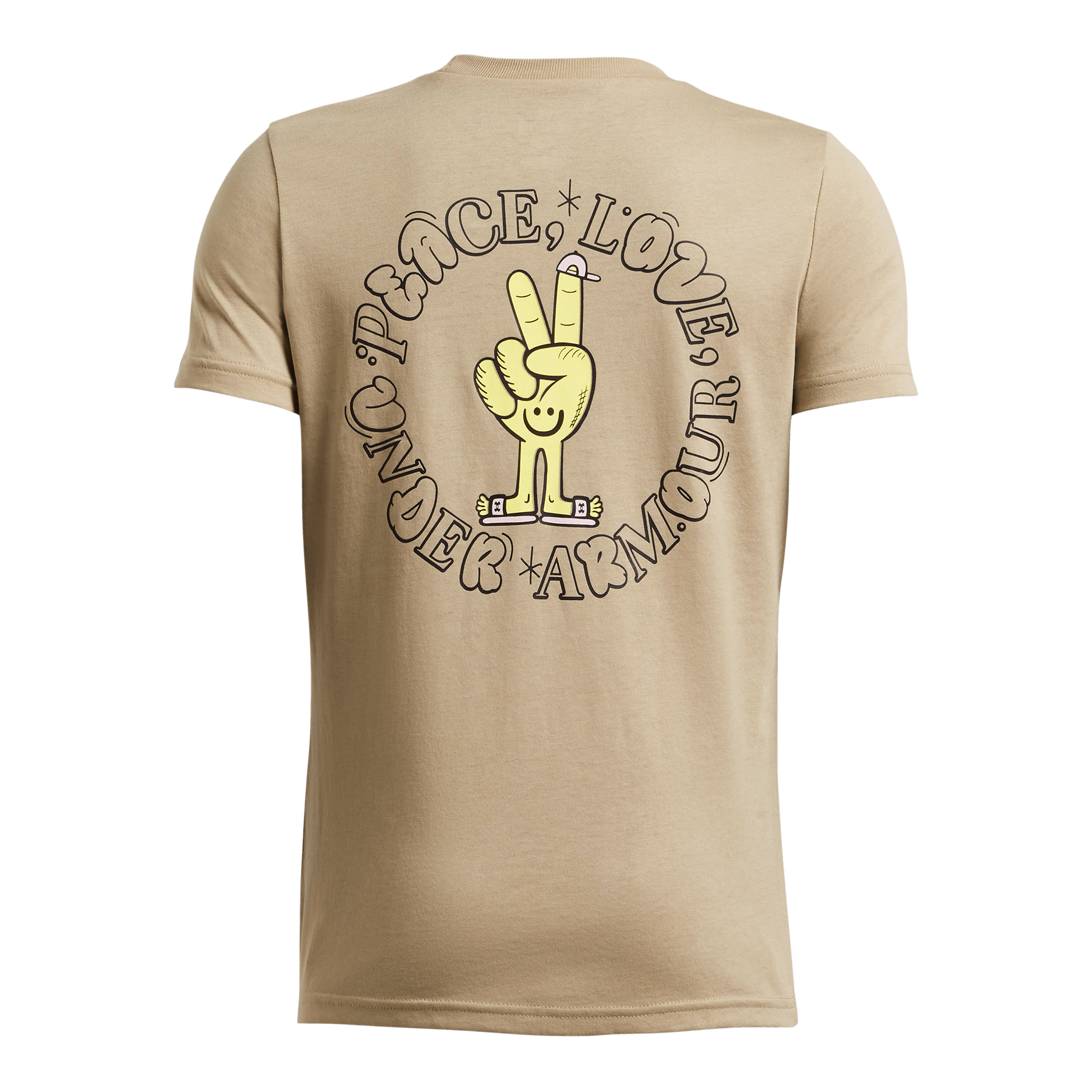 UNDER-B-UA-PEAVE-LOVE-UA-SS-TEE-City-Khaki-Sonic-Yellow
