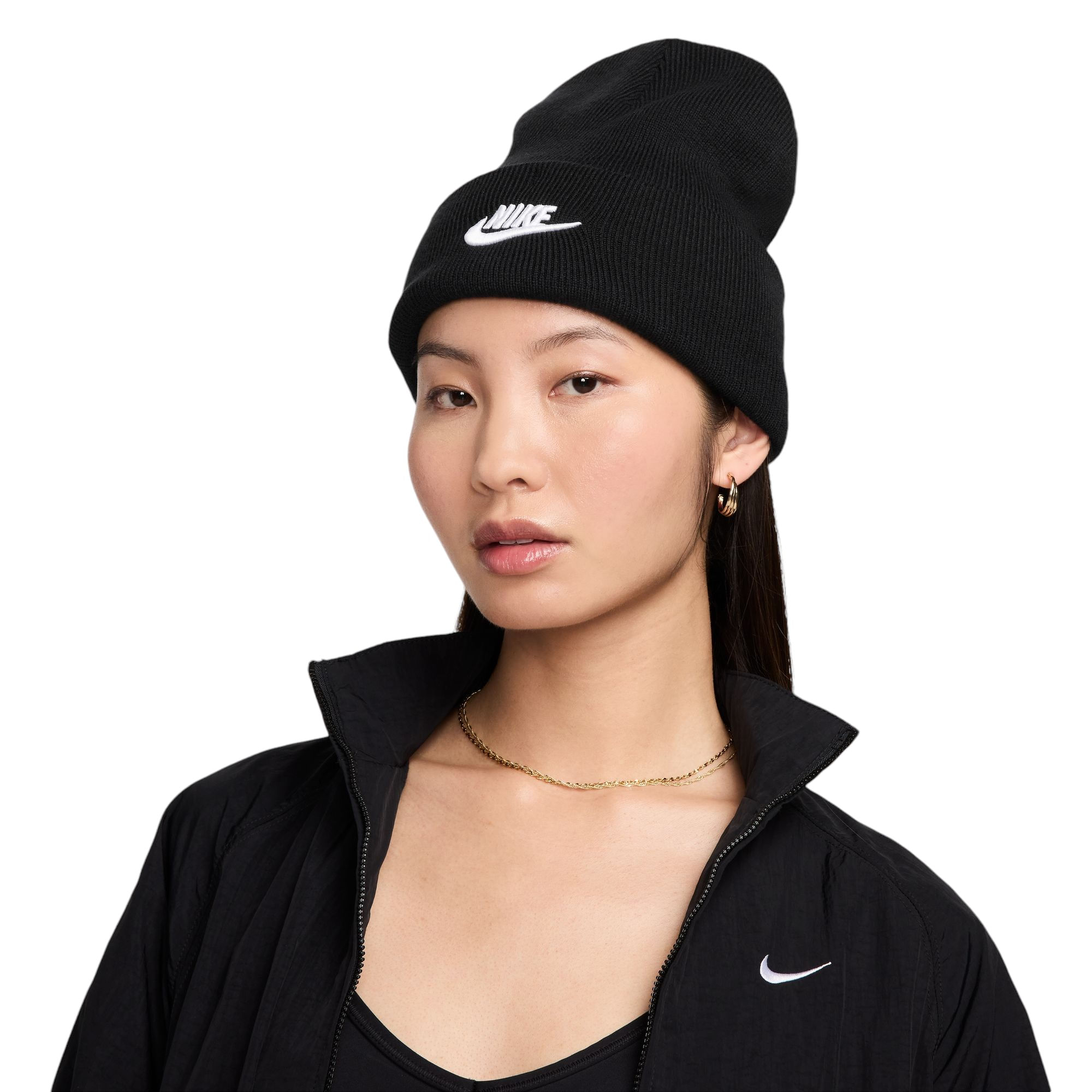 NIKE-C-U-NK-PEAK-BEANIE-TC-FUT-F24-L-Black---White