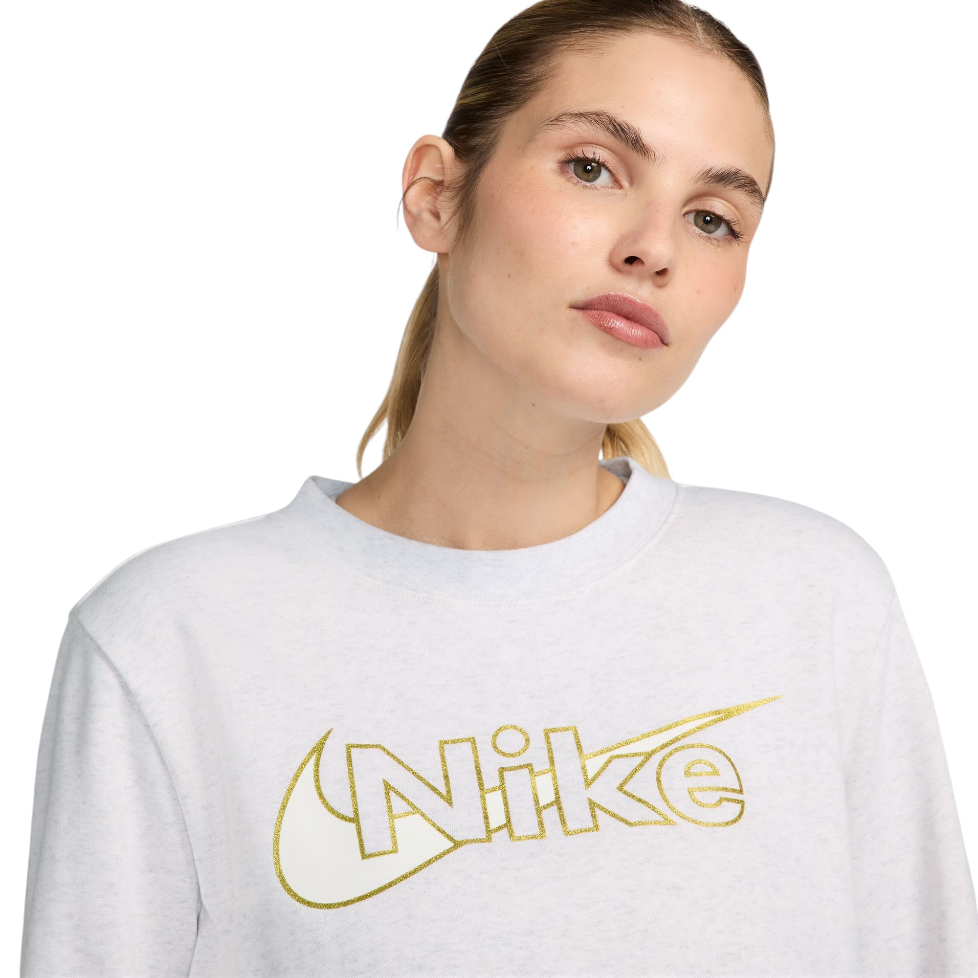 Women's nike sportswear shine fleece crew sweatshirt sale