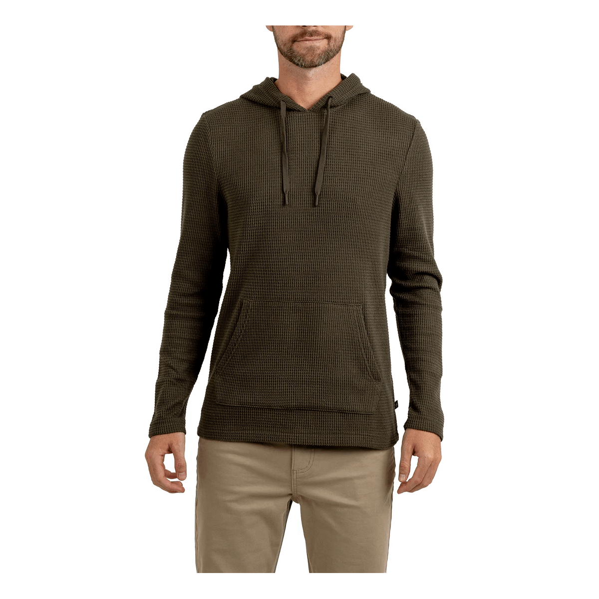 Rainforest-Apparel-Cabin-Long-Sleeve-Hooded-Waffle-Henley---Men-s-Olive