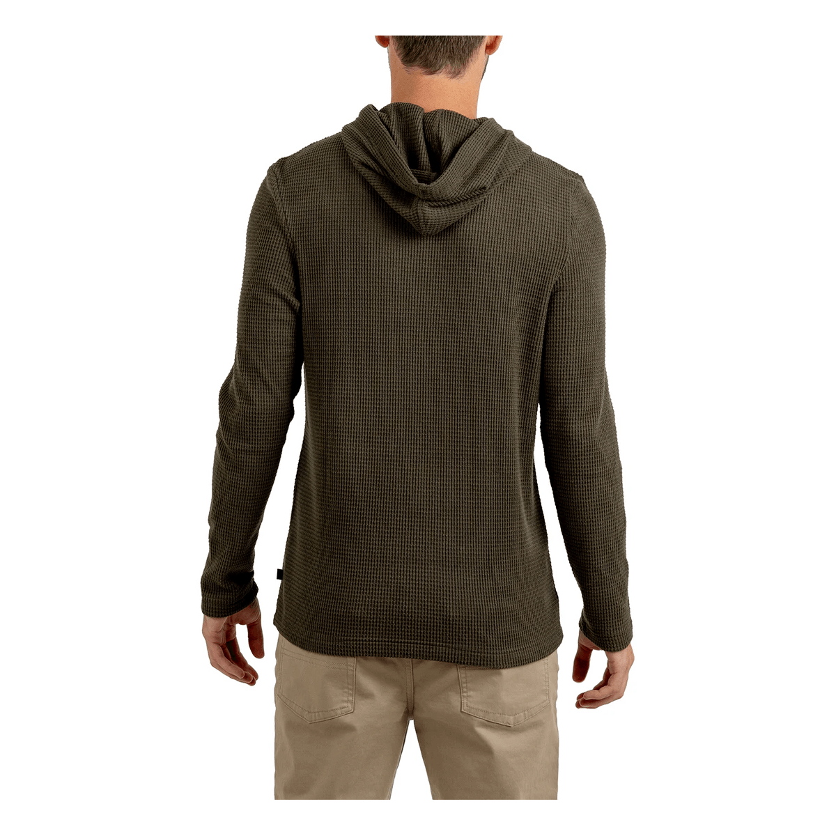 Rainforest-Apparel-Cabin-Long-Sleeve-Hooded-Waffle-Henley---Men-s-Olive