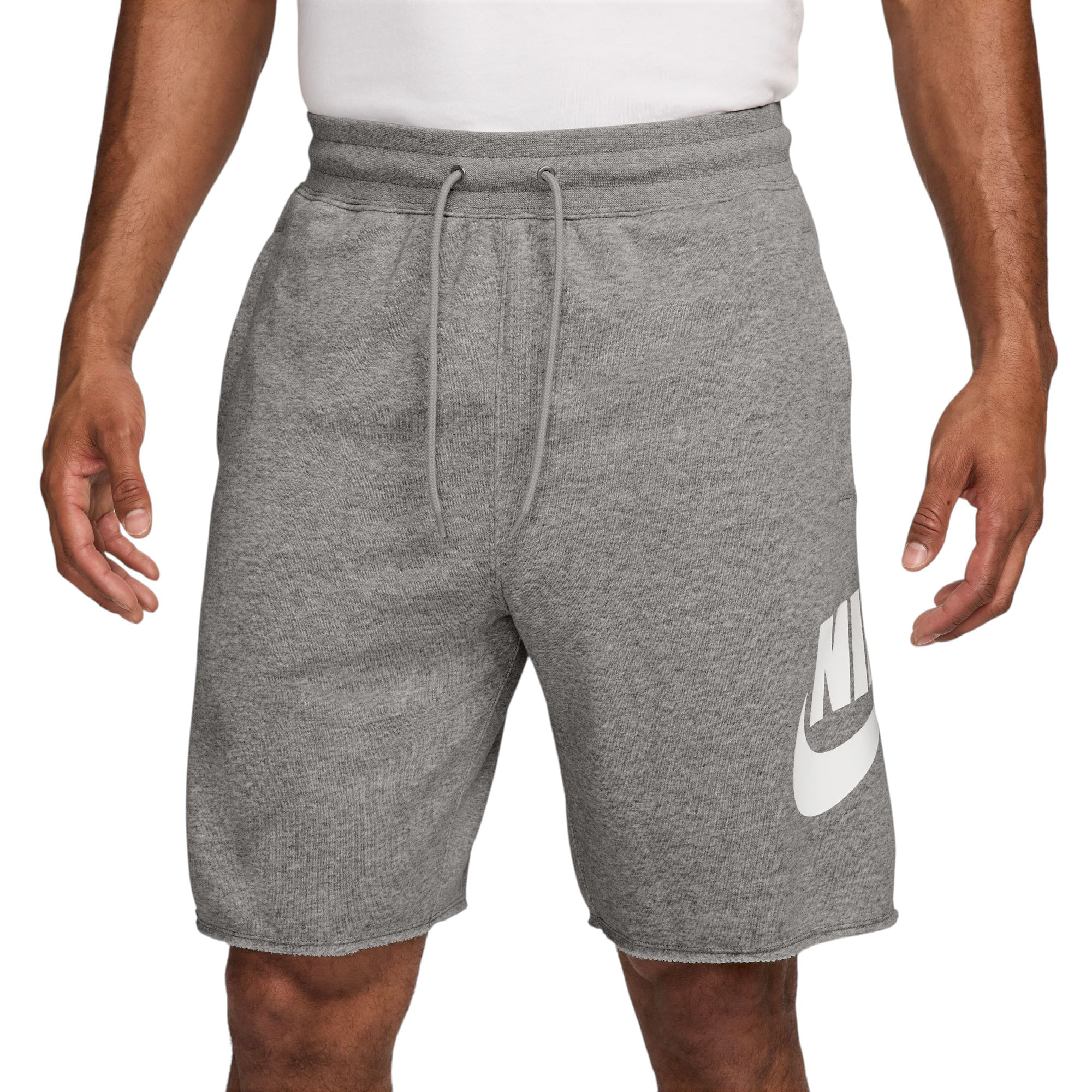 NIKE-C-M-NK-CLUB-ALUMNI-FT-SHORT-Dk-Grey-Heather---Light-Smoke-Grey---White